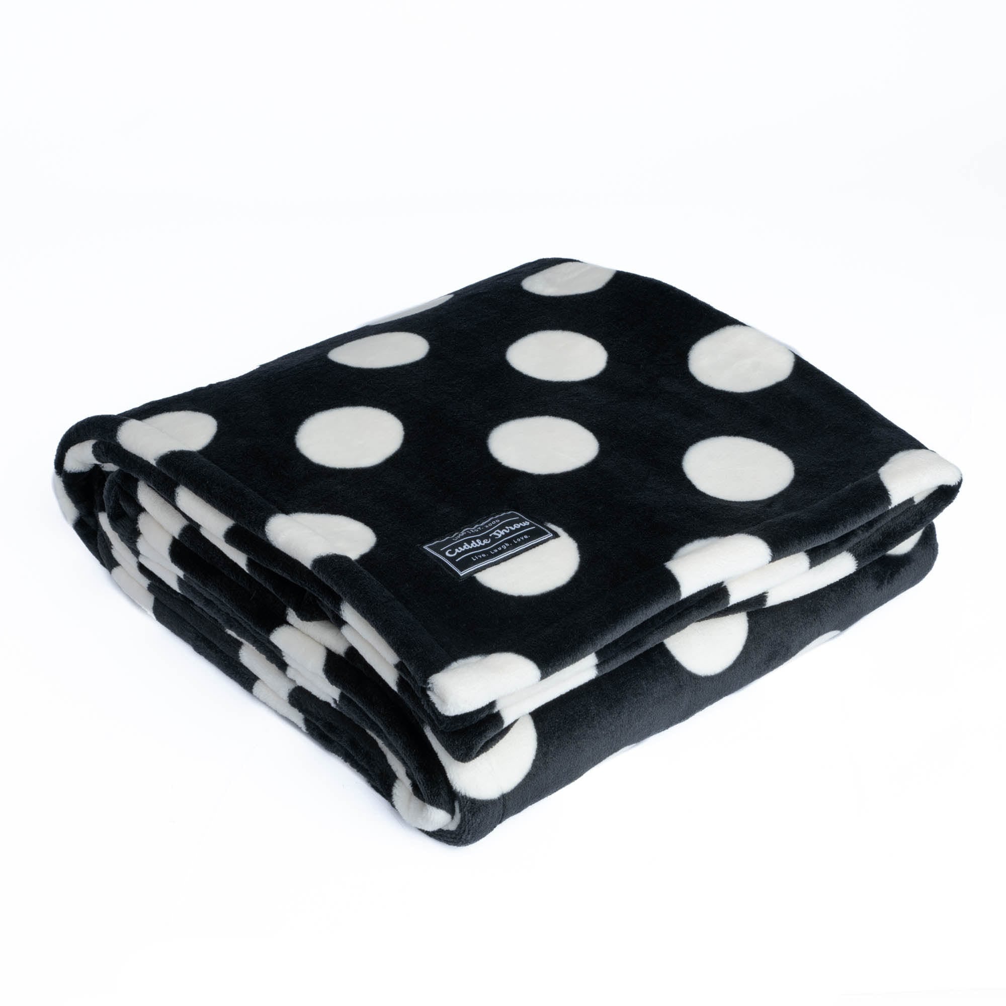 Cuddle Throw Blanket - BLACK LARGE DOT 2 - CuddleThrow_BlackLGDot_02_fsgf8d