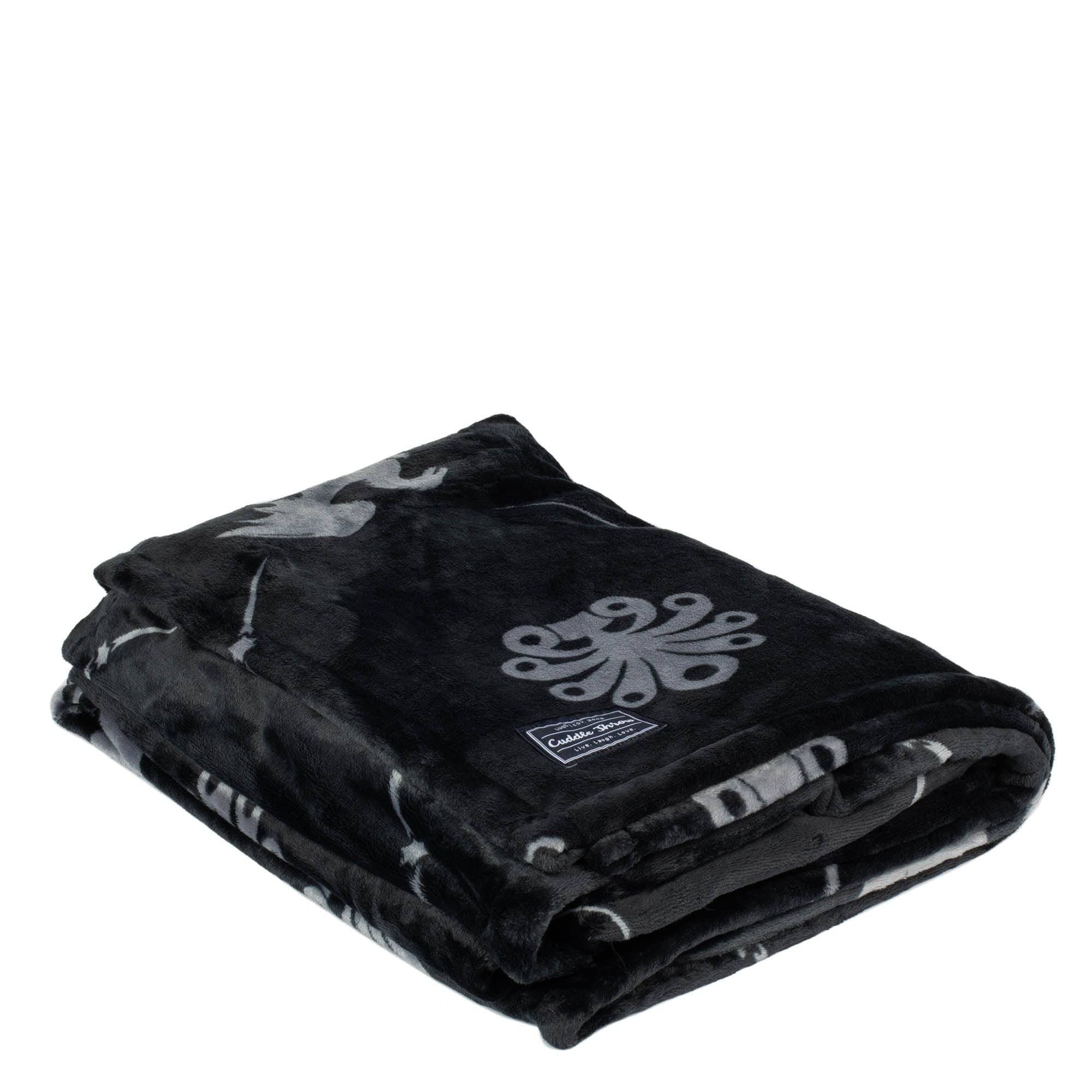 Cuddle Throw Blanket - TARTAN PLAID - CuddleThrow_DragonBlack_02