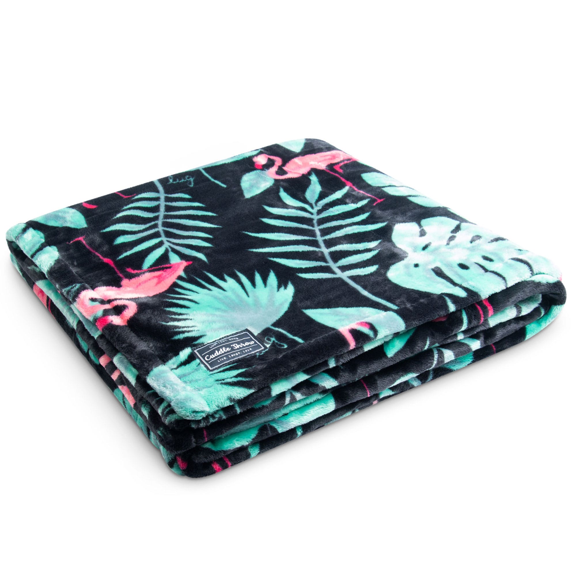 Cuddle Throw Blanket - FLAMINGO BLACK - CuddleThrow_FlamingoBlack_02_2rvpdl