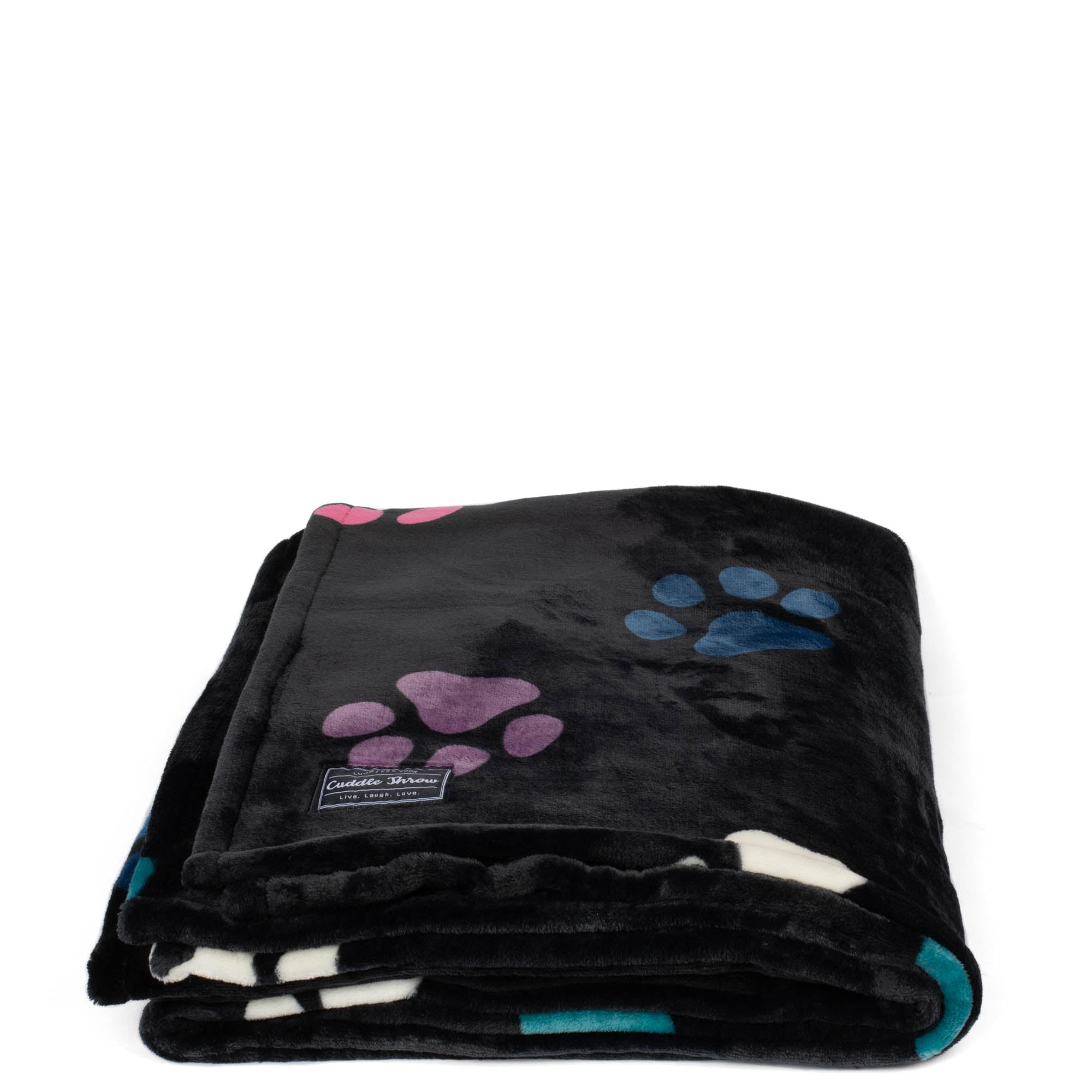 Cuddle Throw Blanket - PAWS BLACK - CuddleThrow_PawsBlackXL_01_202