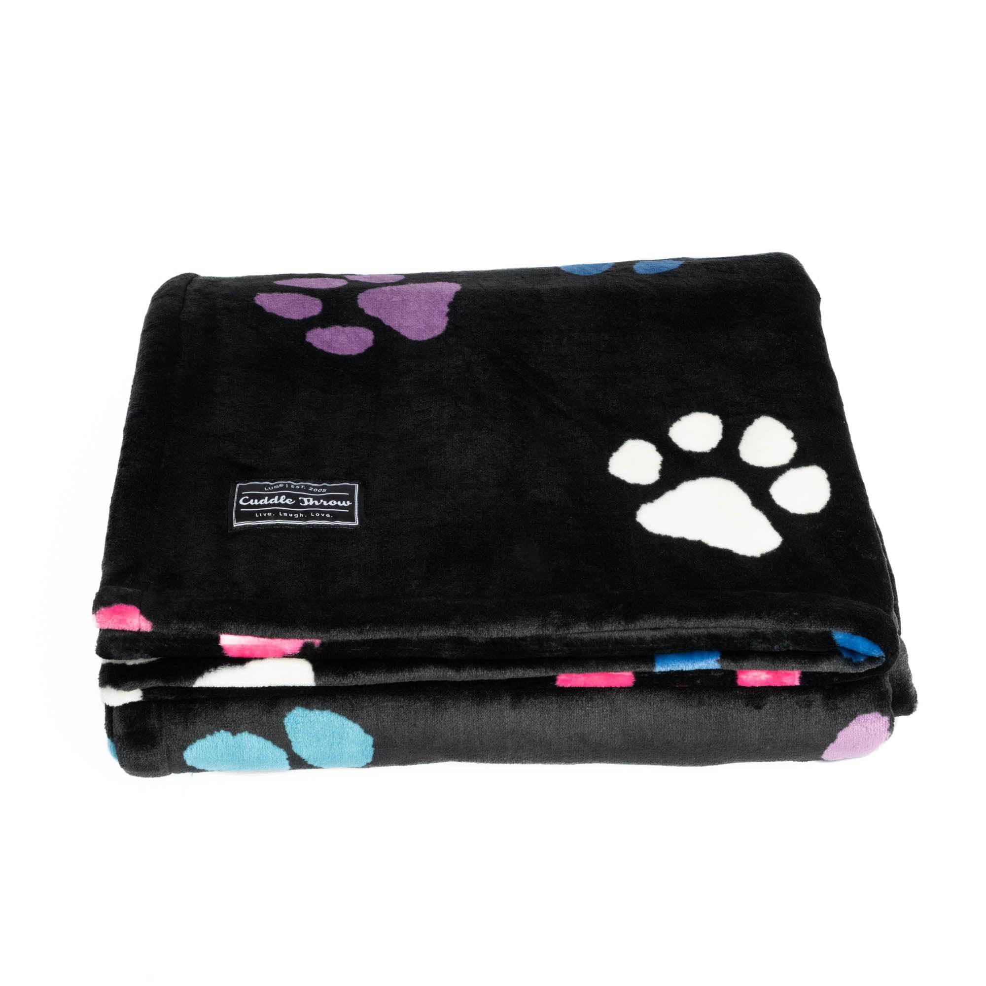 Cuddle Throw Blanket - PAWS BLACK 2 - CuddleThrow_Paws_01
