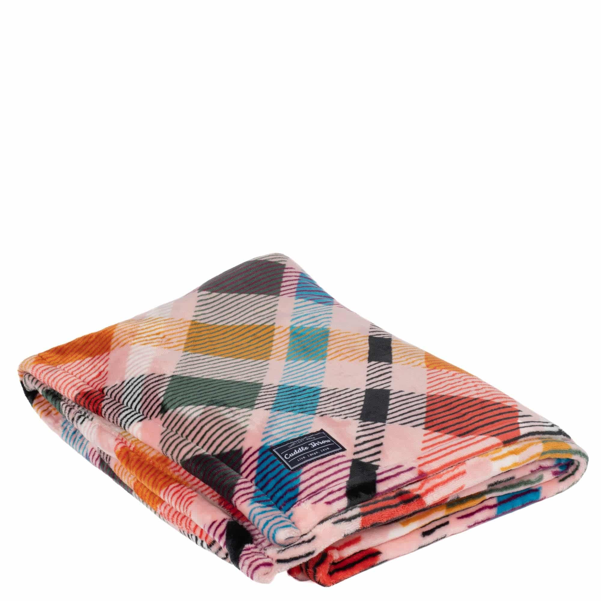 Cuddle Throw Blanket - PINK PLAID - CuddleThrow_PinkPlaid_02