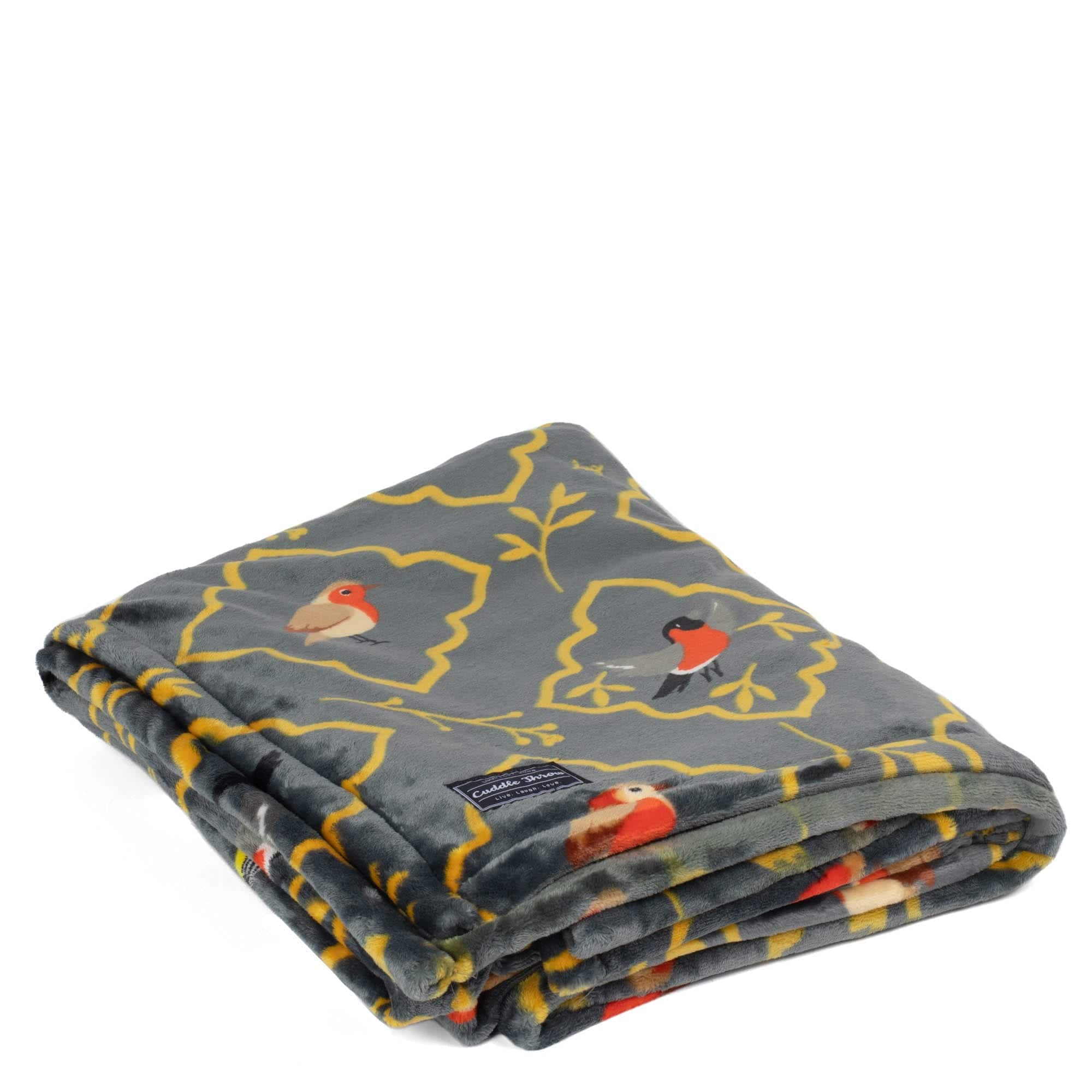 Cuddle Throw Blanket - SONGBIRDS GREY - CuddleThrow_SongbirdsGrey_02