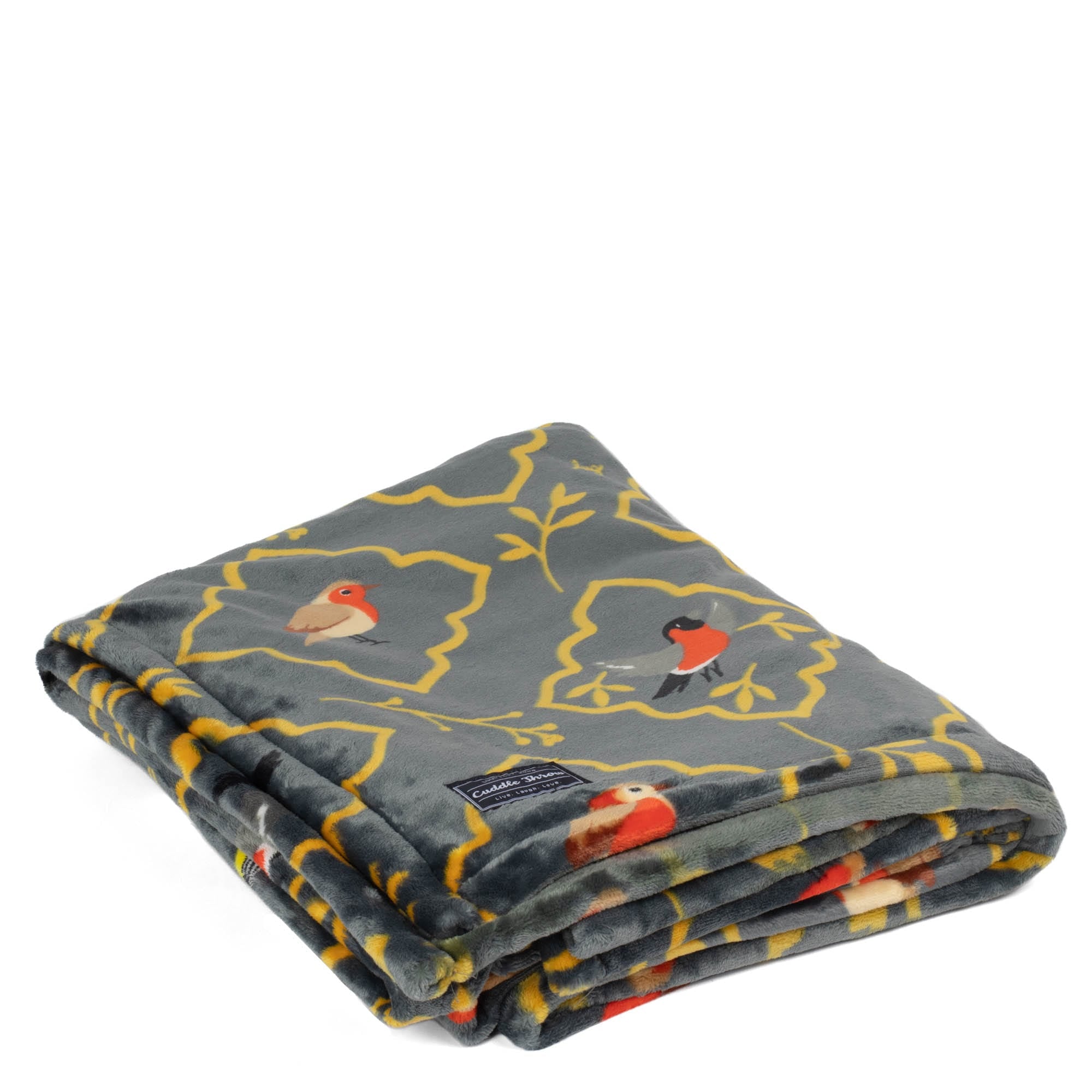 Cuddle Throw Blanket - SONGBIRDS GREY - CuddleThrow_SongbirdsGrey_02_gadlwt