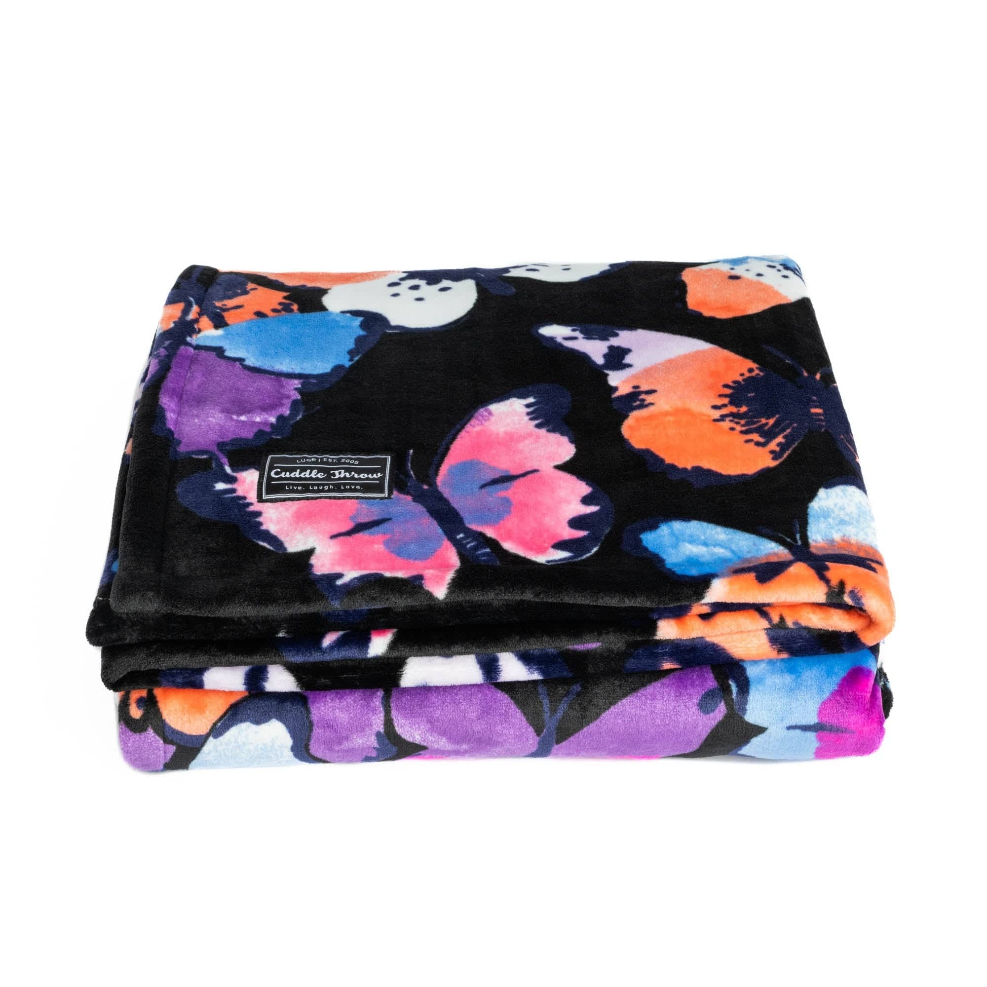 Cuddle Throw Blanket - WATERCOLOR BUTTERFLIES - CuddleThrow_WatercolourButterflies_01_5831ee8a-8b06-400c-8d11-4e0764f82519