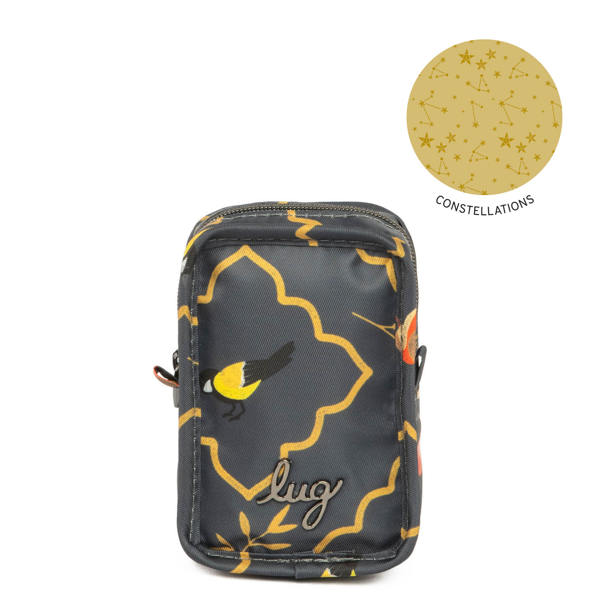 Drizzle Mini Zip Storage Pouch - SONGBIRDS GREY - DRIZZLE-SONGBIRDS-GREY