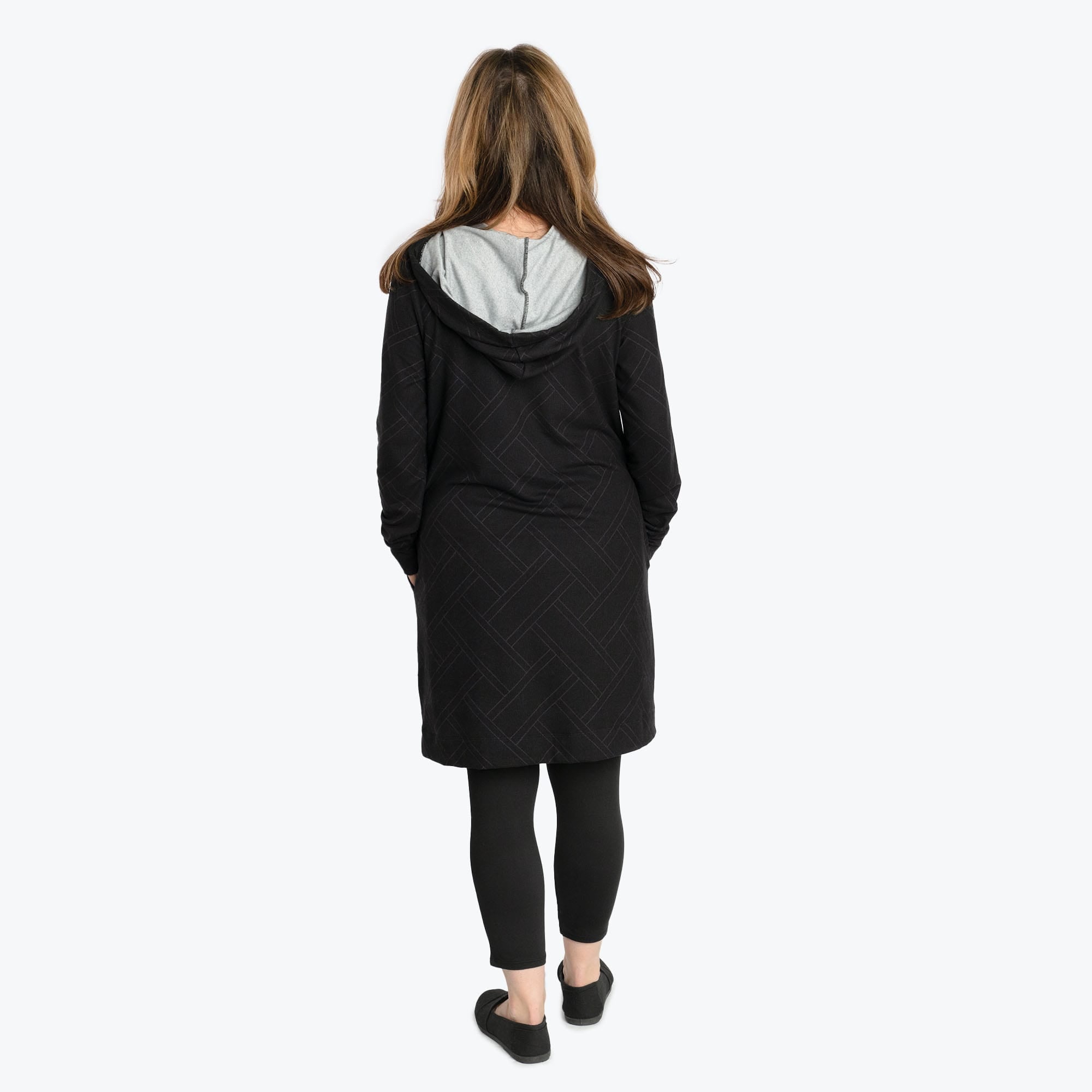 Dilly Dally Brushed Sweater Knit Lounge Dress - BLACK - DillyDallyLoungeDress_Black_02