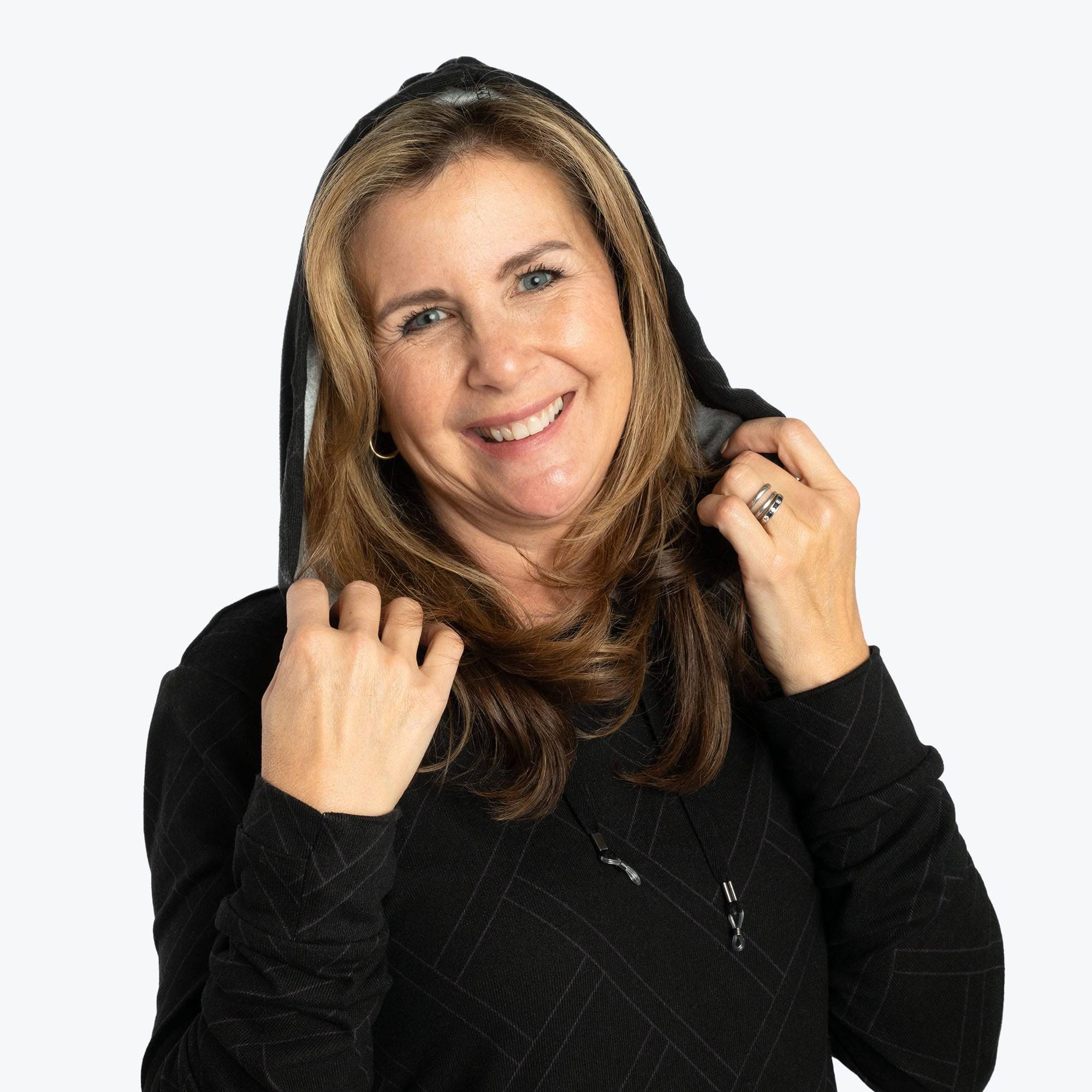 Dilly Dally Brushed Sweater Knit Lounge Dress - BLACK - DillyDallyLoungeDress_Black_03