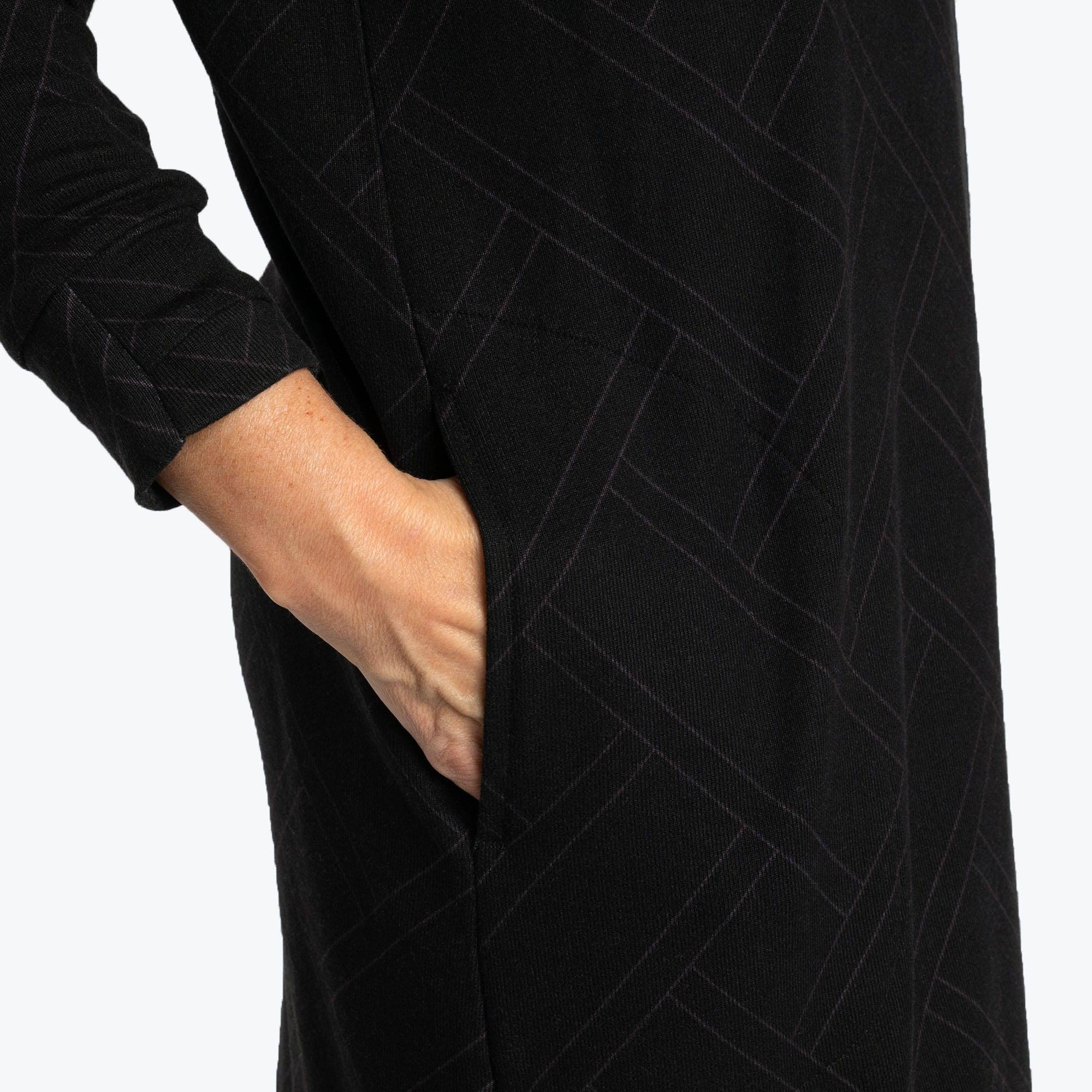 Dilly Dally Brushed Sweater Knit Lounge Dress - BLACK - DillyDallyLoungeDress_Black_05