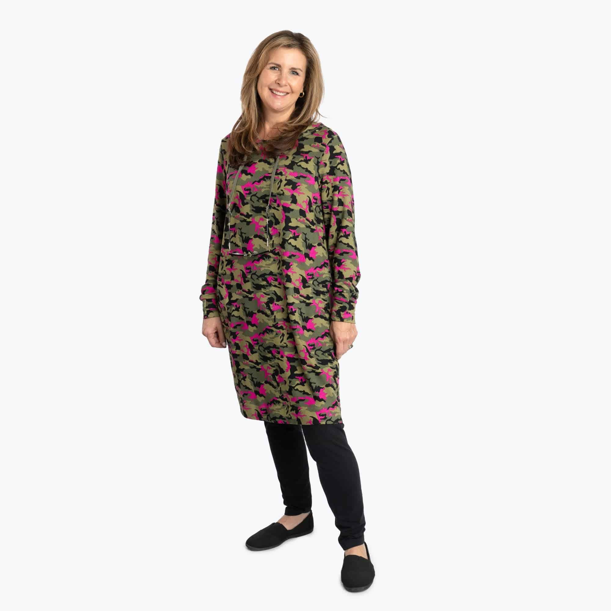 Dilly Dally Brushed Sweater Knit Lounge Dress - CAMO ORCHID - DillyDallyLoungeDress_CamoOrchid_01_3f4539a1-b10b-4fa9-bcc1-11cb78e72b9f