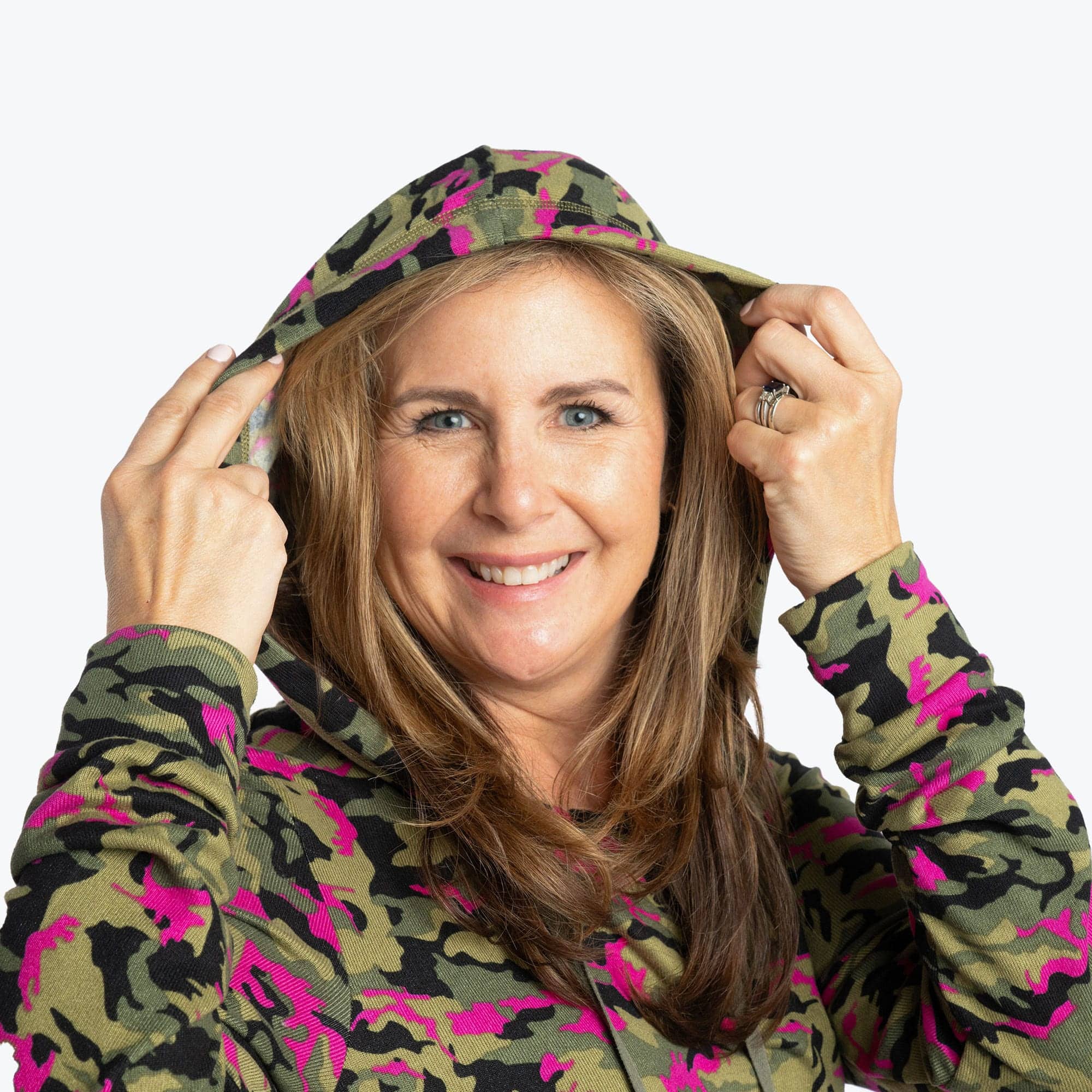 Dilly Dally Brushed Sweater Knit Lounge Dress - CAMO ORCHID - DillyDallyLoungeDress_CamoOrchid_03