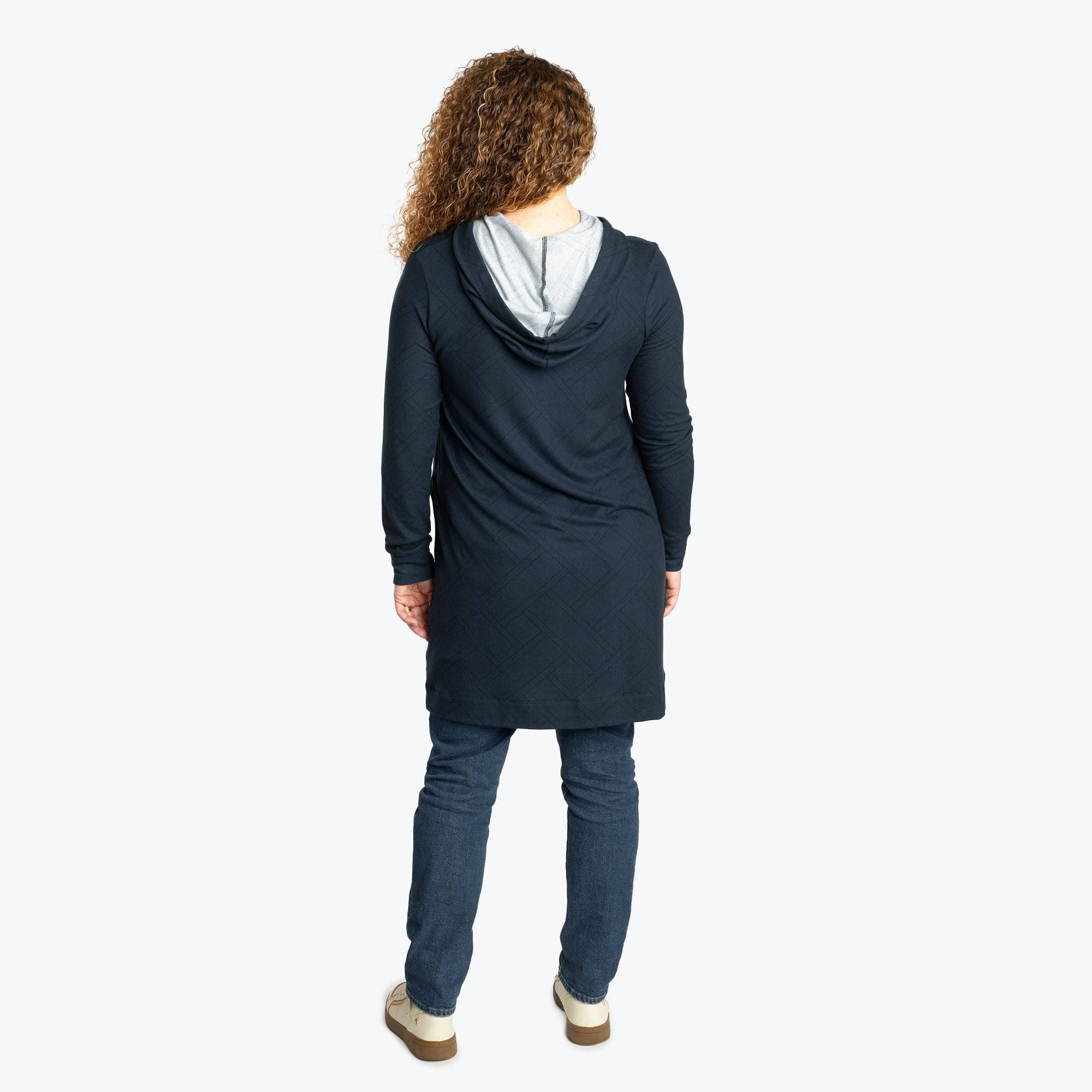 Dilly Dally Brushed Sweater Knit Lounge Dress - INDIGO - DillyDallyLoungeDress_Indigo_02