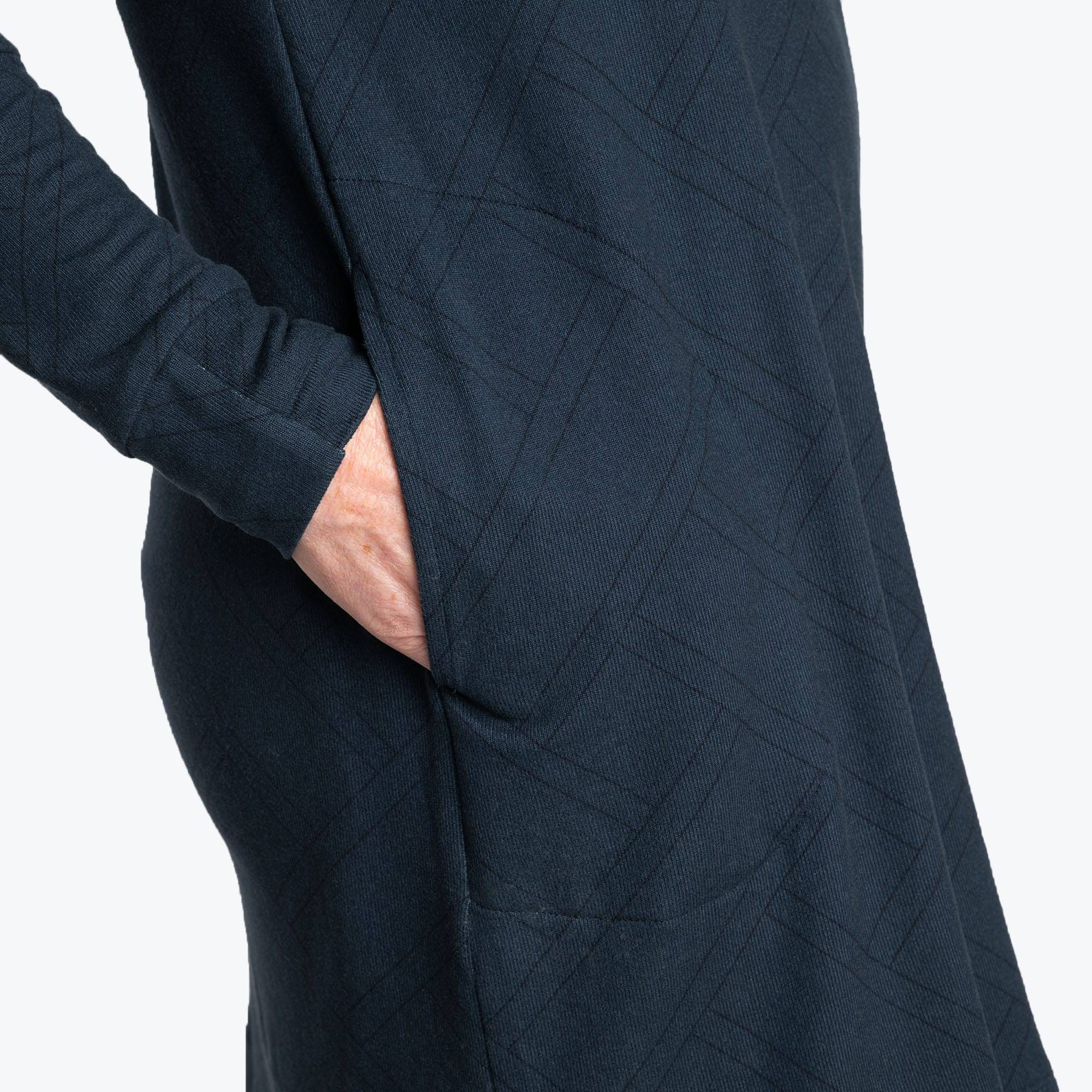 Dilly Dally Brushed Sweater Knit Lounge Dress - INDIGO - DillyDallyLoungeDress_Indigo_05