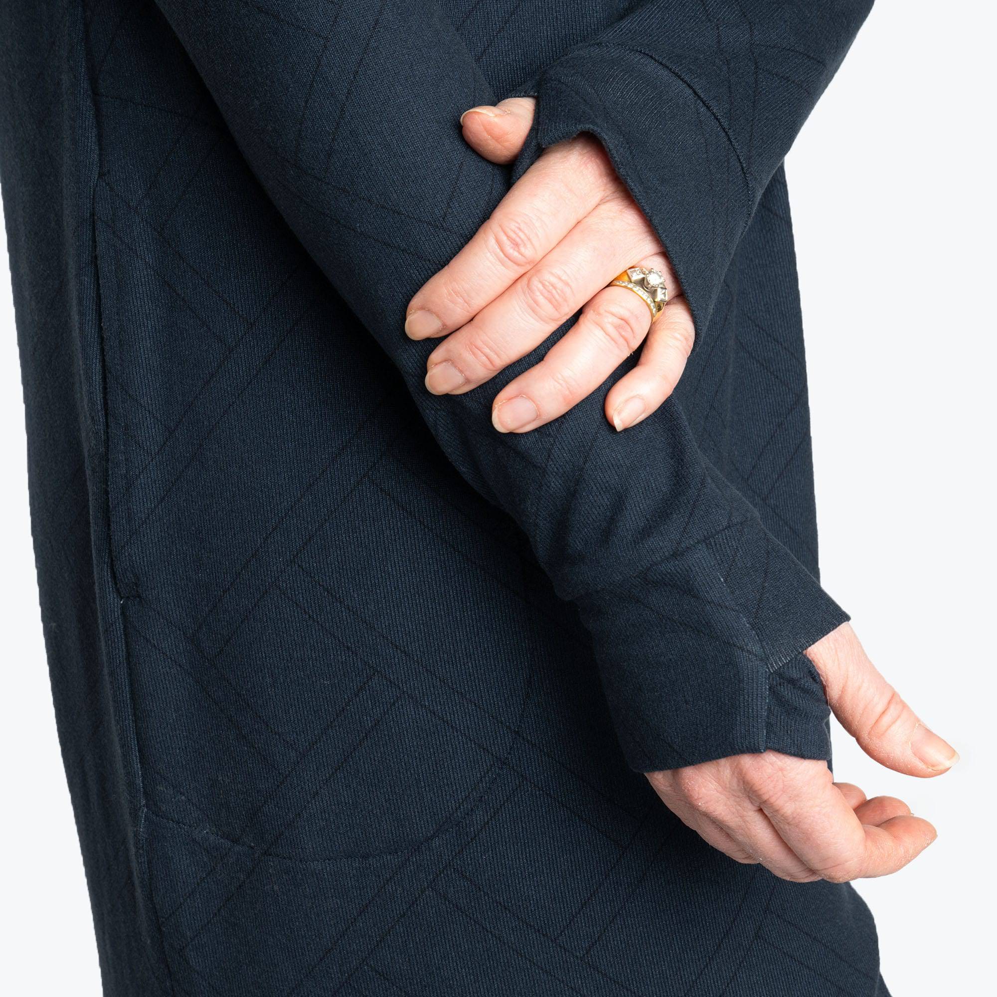 Dilly Dally Brushed Sweater Knit Lounge Dress - INDIGO - DillyDallyLoungeDress_Indigo_06