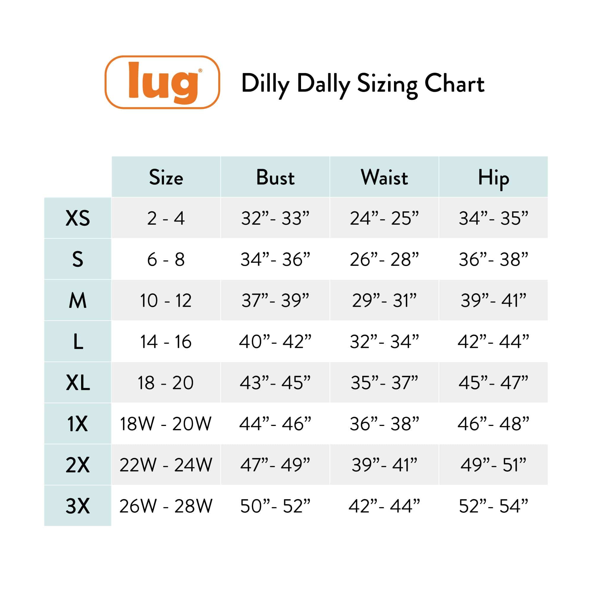 Dilly Dally Brushed Sweater Knit Lounge Dress - - DillyDally_SizingChart_9454be68-7a77-4654-aebe-b4eb2dab7581