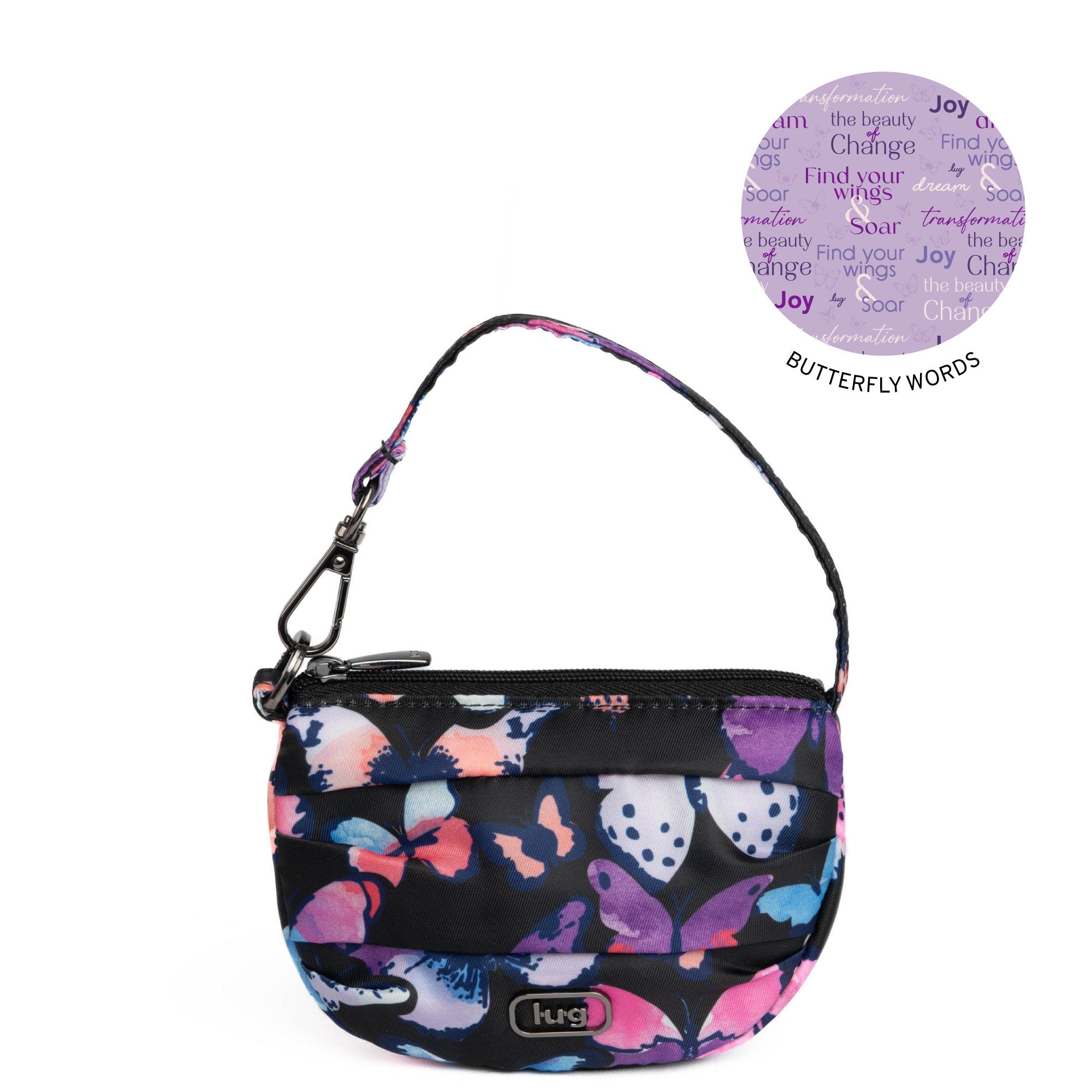 Disco Pleated Pouch - WATERCOLOR BUTTERFLIES - Disco_WatercolorButterflies_e8e73d05-ab0a-4032-905f-122d4694c866