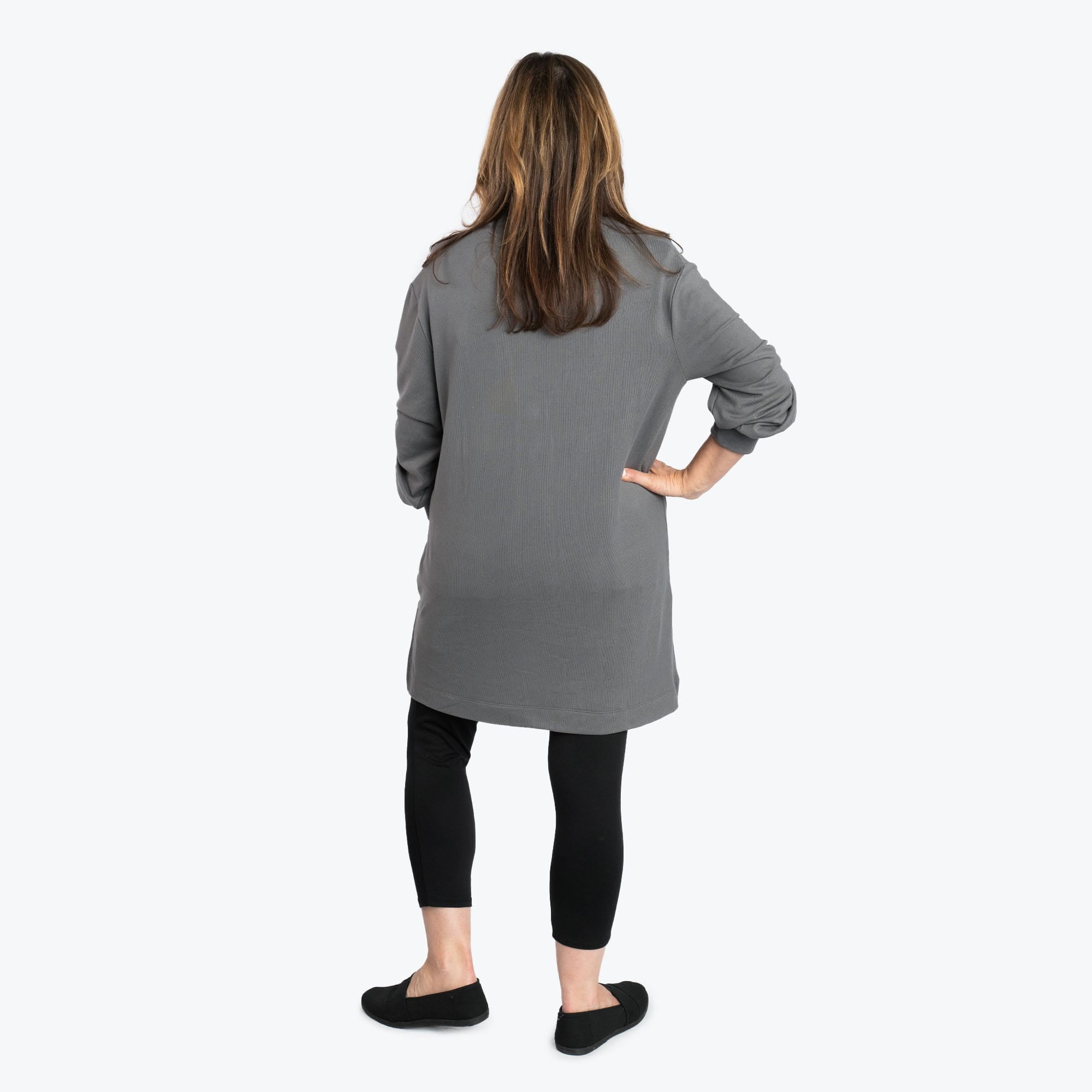 Dolly Brushed Sweater Knit Button Front Cardigan - FOG GREY - DollyButtonFrontCardigan_FogGrey_02