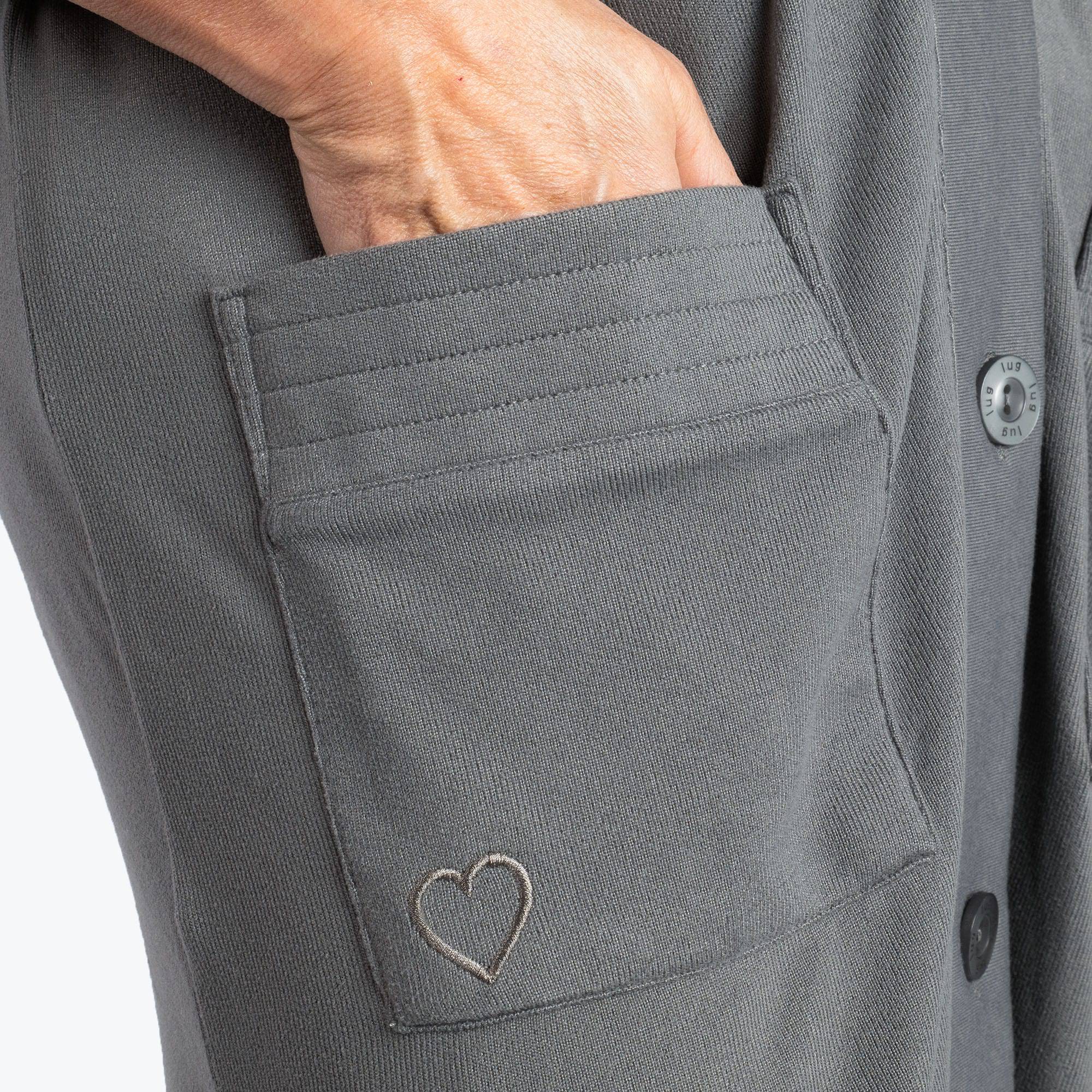 Dolly Brushed Sweater Knit Button Front Cardigan - FOG GREY - DollyButtonFrontCardigan_FogGrey_03