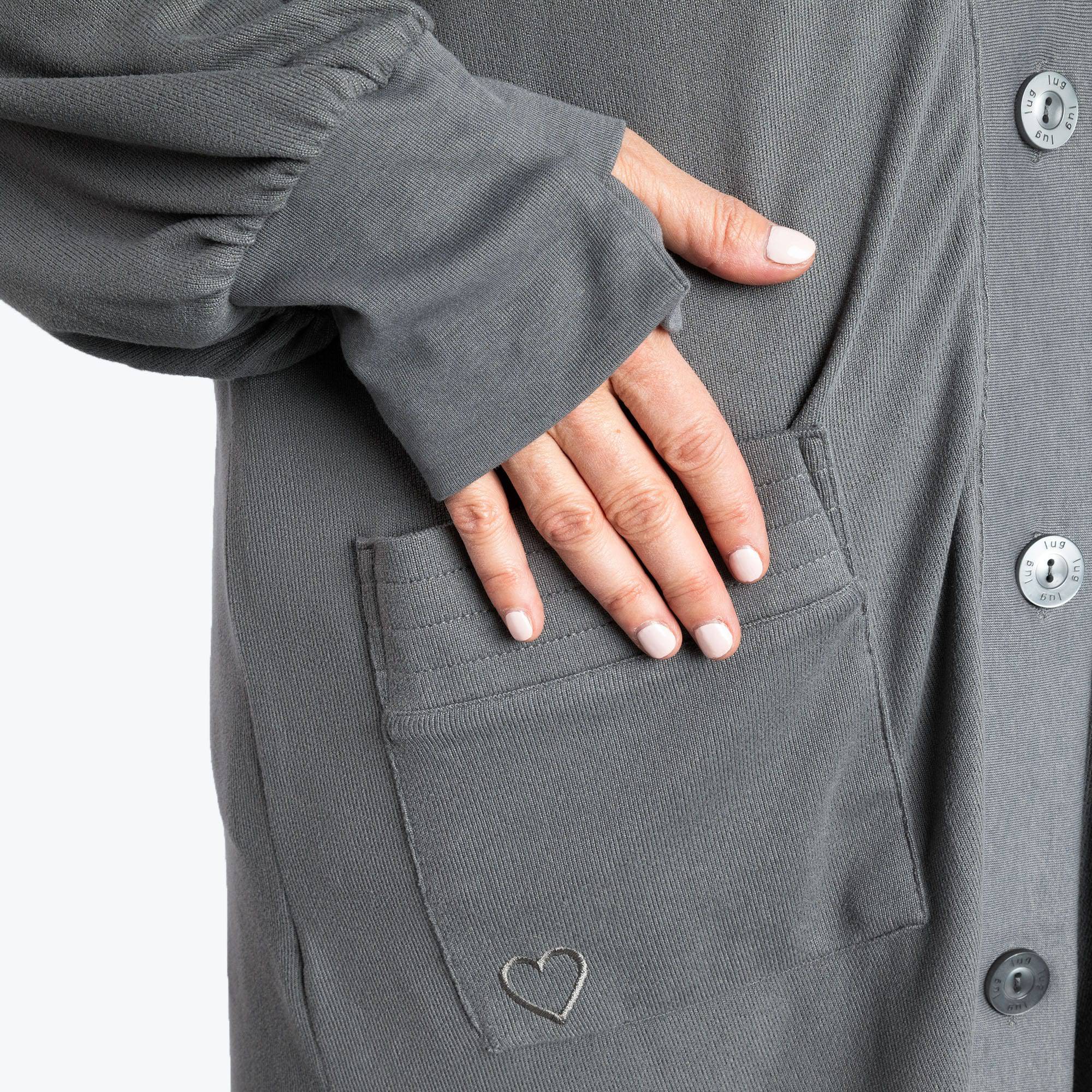 Dolly Brushed Sweater Knit Button Front Cardigan - FOG GREY - DollyButtonFrontCardigan_FogGrey_04