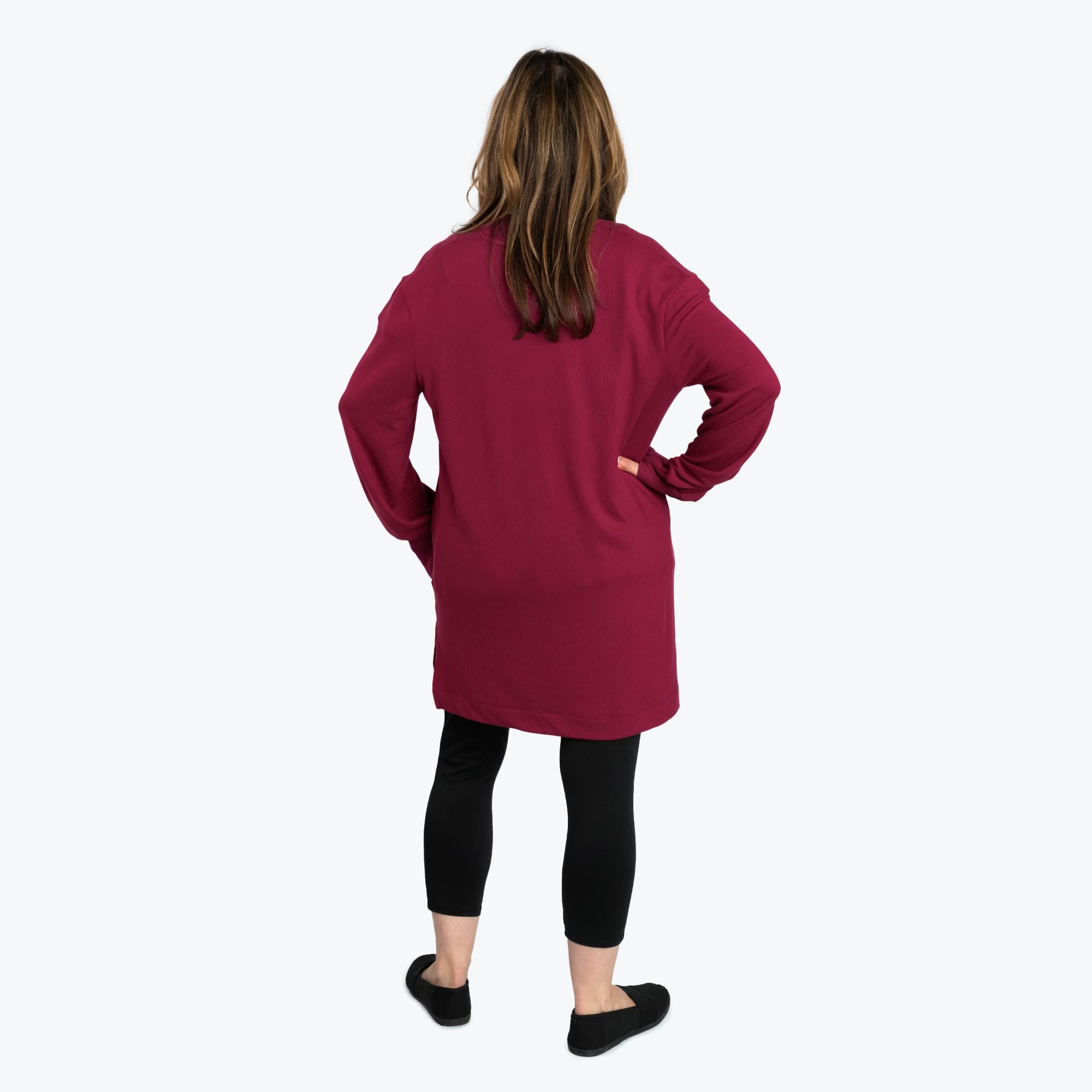 Dolly Brushed Sweater Knit Button Front Cardigan - RASPBERRY - DollyButtonFrontCardigan_Raspberry_02
