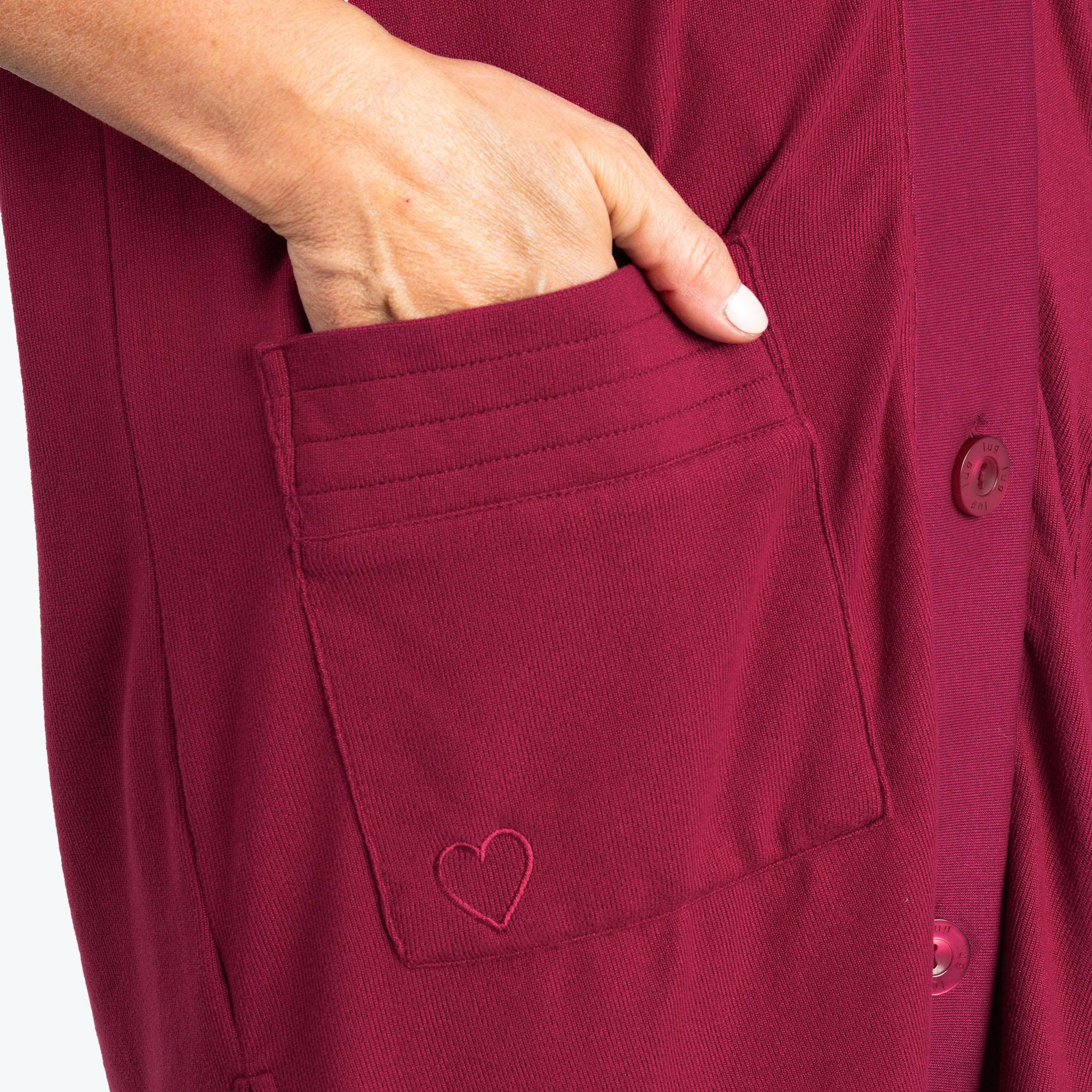 Dolly Brushed Sweater Knit Button Front Cardigan - RASPBERRY - DollyButtonFrontCardigan_Raspberry_03