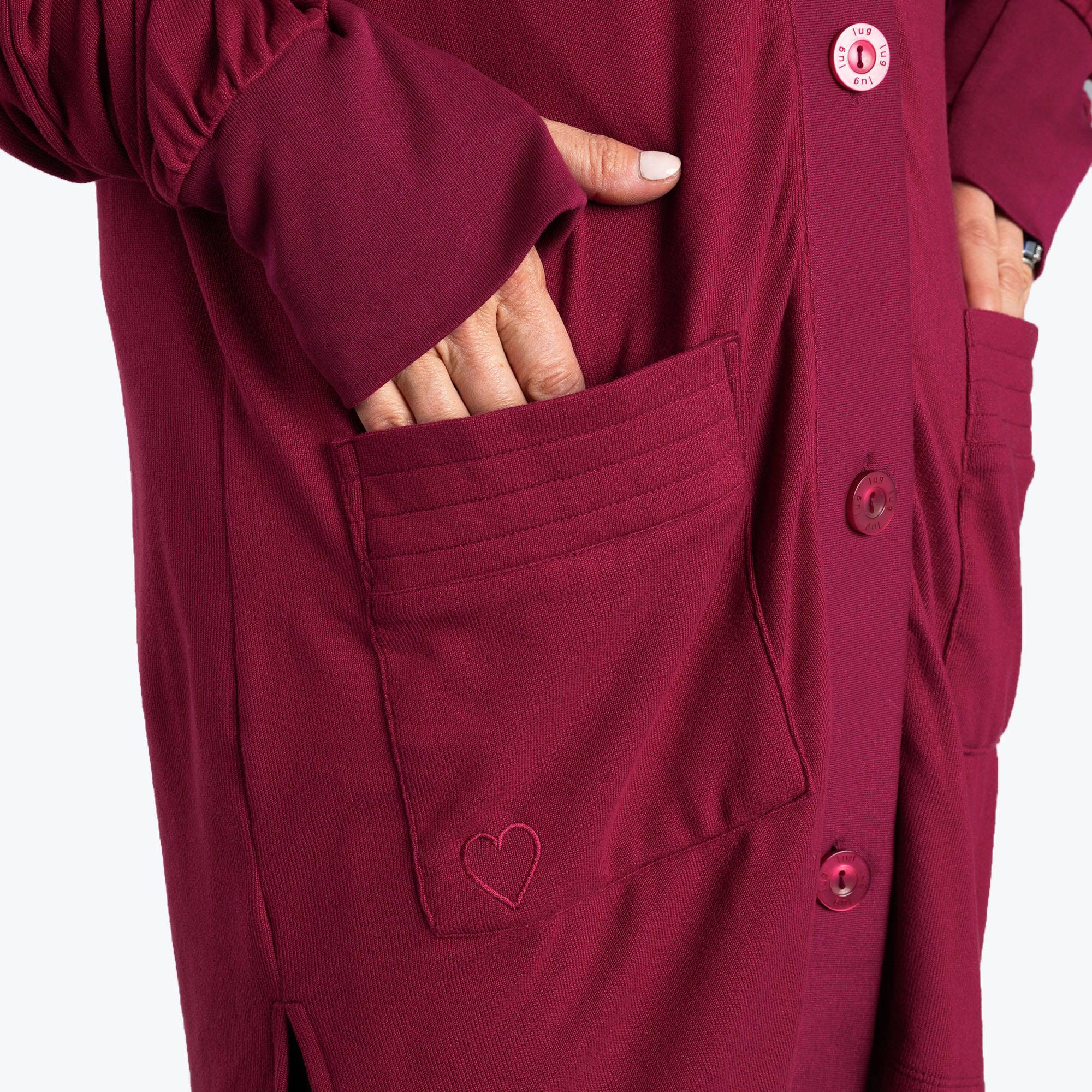 Dolly Brushed Sweater Knit Button Front Cardigan - RASPBERRY - DollyButtonFrontCardigan_Raspberry_04