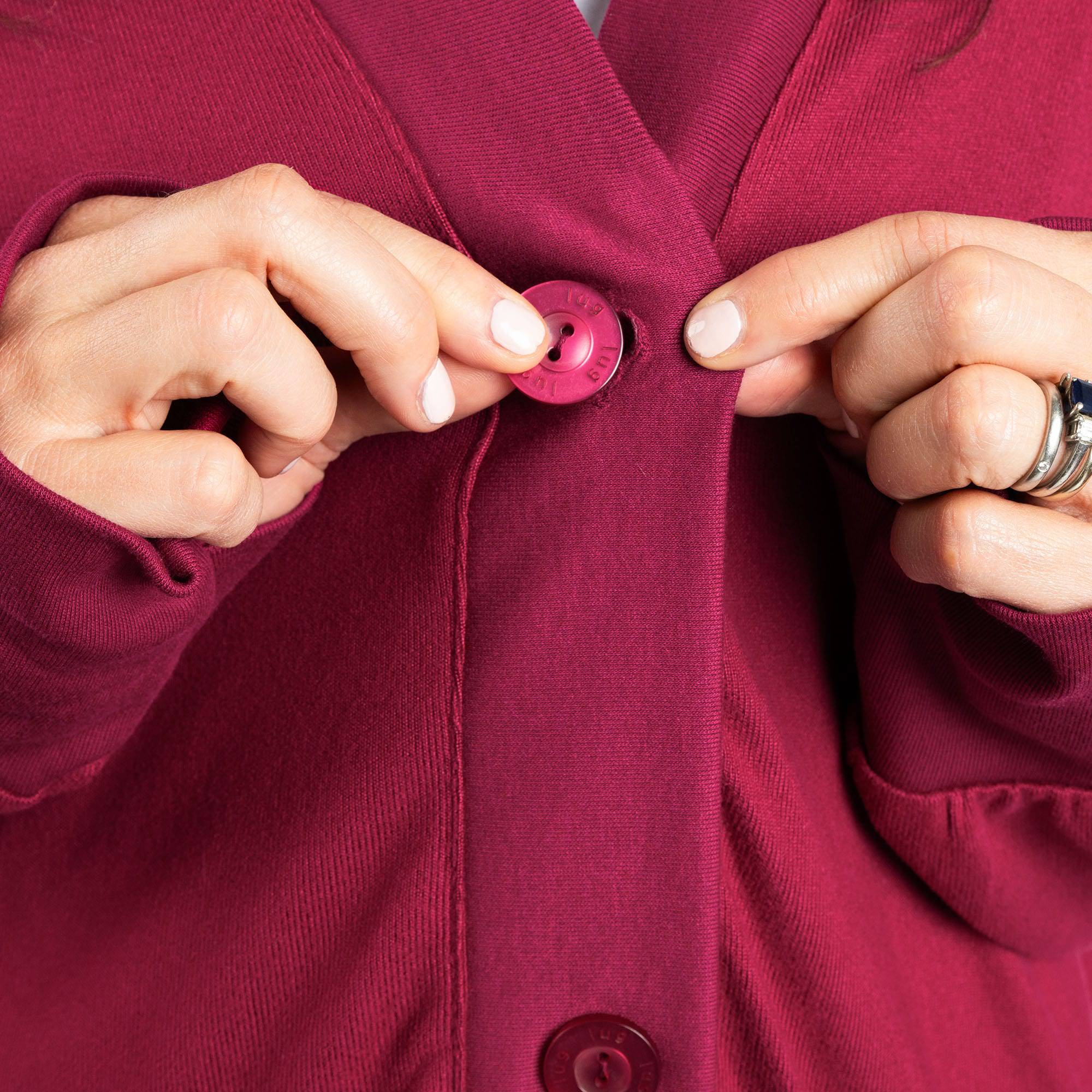 Dolly Brushed Sweater Knit Button Front Cardigan - RASPBERRY - DollyButtonFrontCardigan_Raspberry_05