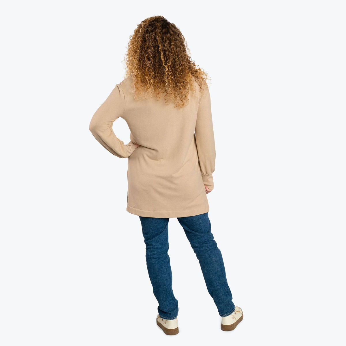 Dolly Brushed Sweater Knit Button Front Cardigan - SAND - DollyButtonFrontCardigan_Sand_02