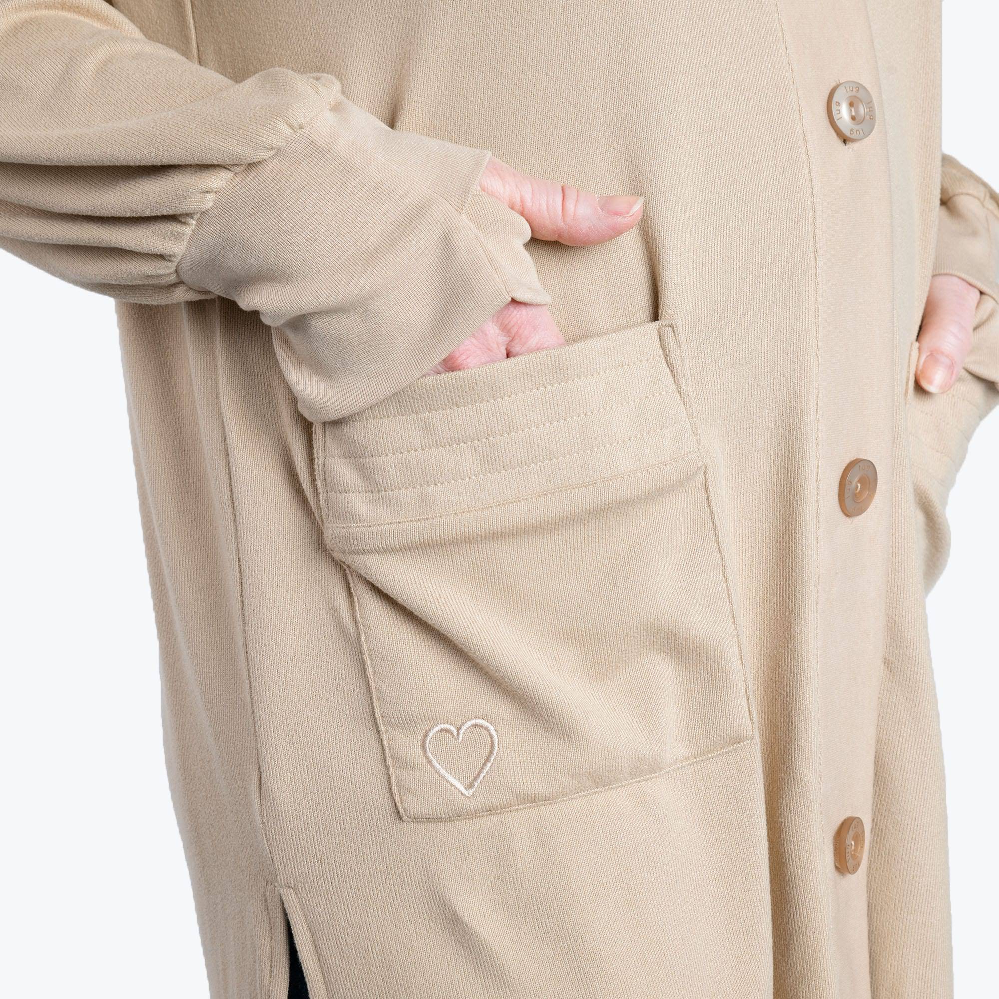 Dolly Brushed Sweater Knit Button Front Cardigan - SAND - DollyButtonFrontCardigan_Sand_04