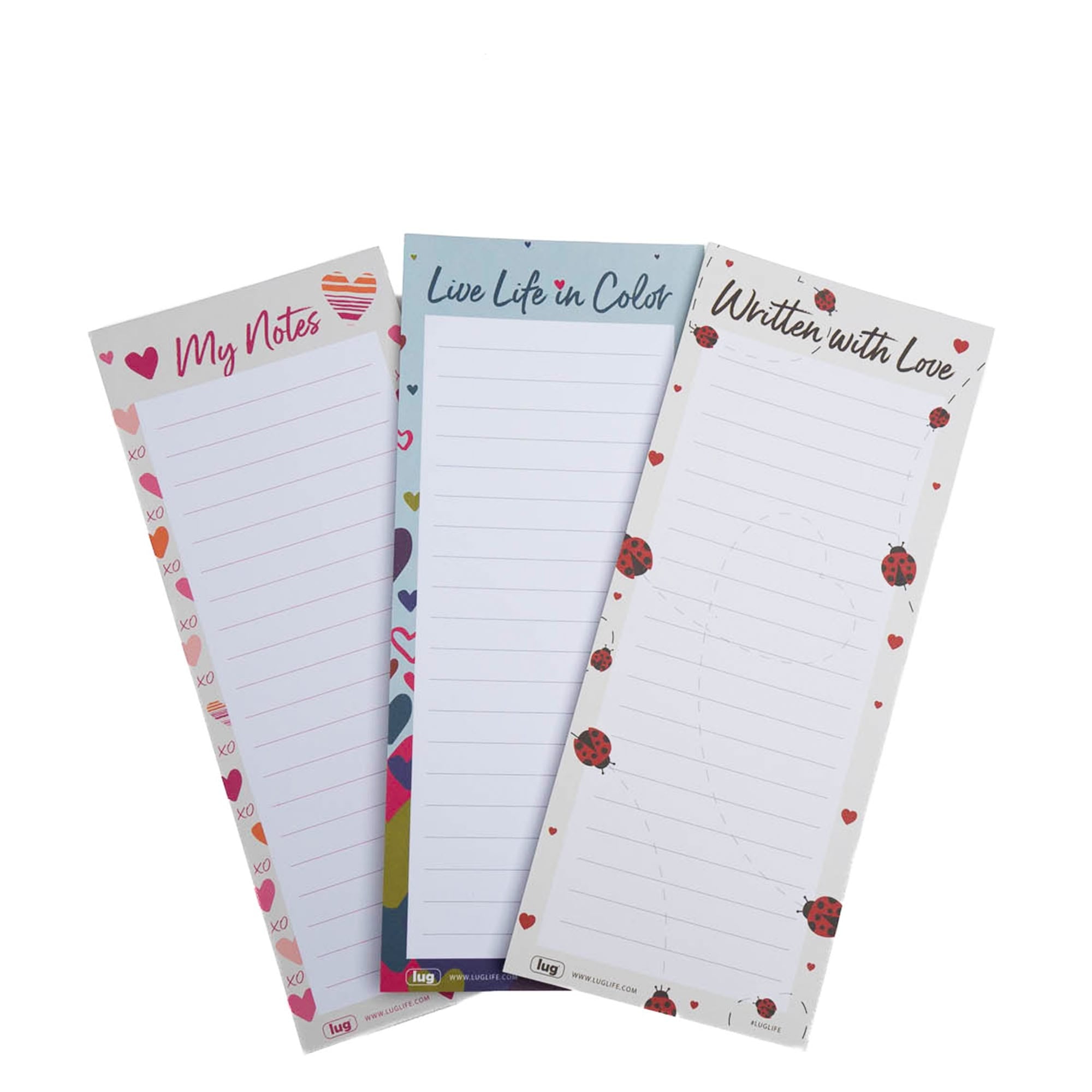 Doodle Notepad 3pk - 4.5" x 11" - LUG LOVE - Doodle_Notepad3pk_45x11_LugLove_01