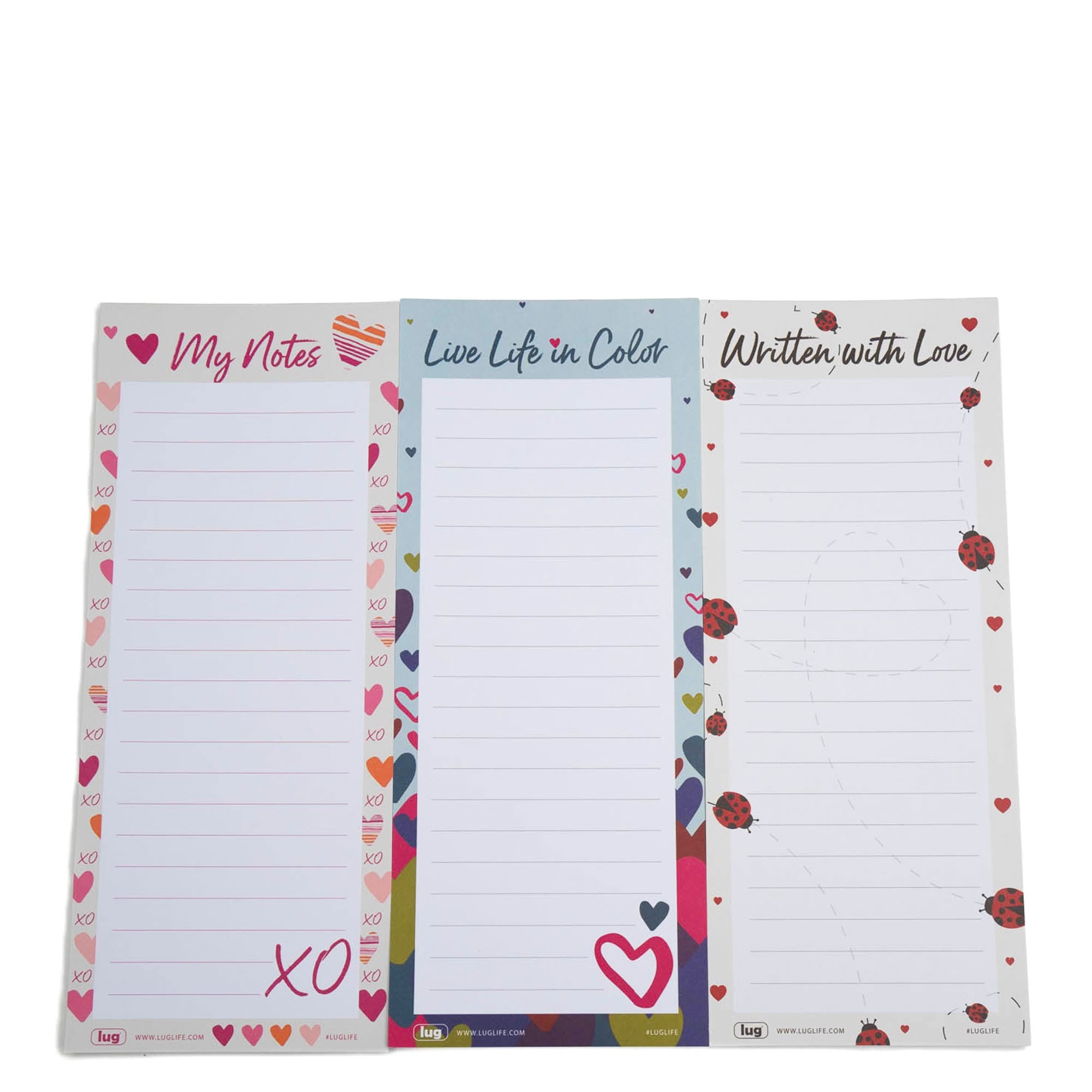 Doodle Notepad 3pk - 4.5" x 11" - LUG LOVE - Doodle_Notepad3pk_45x11_LugLove_01