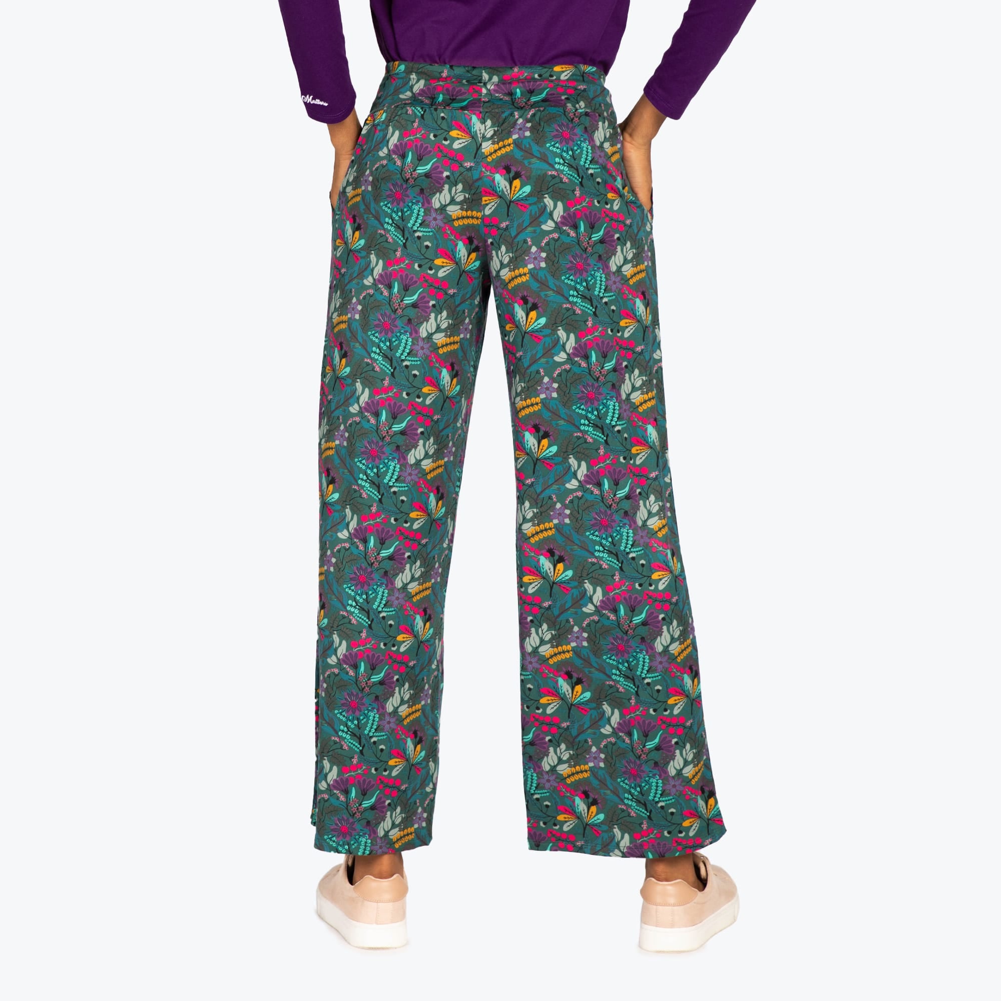 Dory Wide Leg Pants - EVERMORE FLORA GREEN - DoryBottom_EvermoreFloralGreen_010