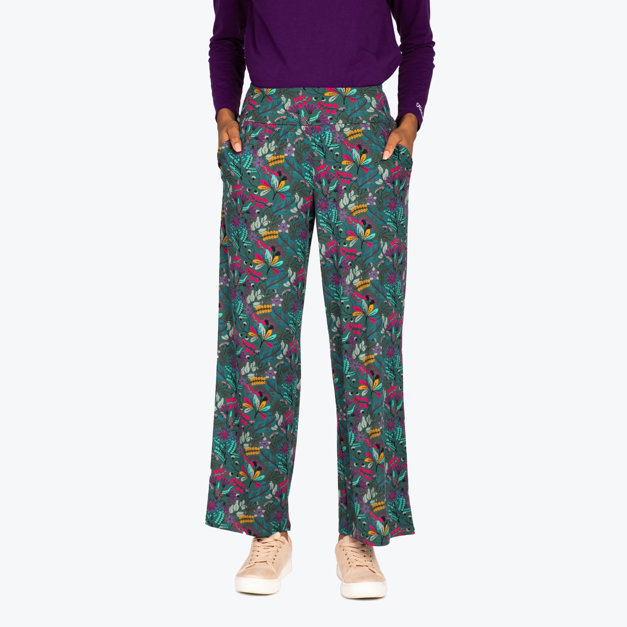 Dory Wide Leg Pants - EVERMORE FLORA GREEN - DoryBottom_EvermoreFloralGreen_06