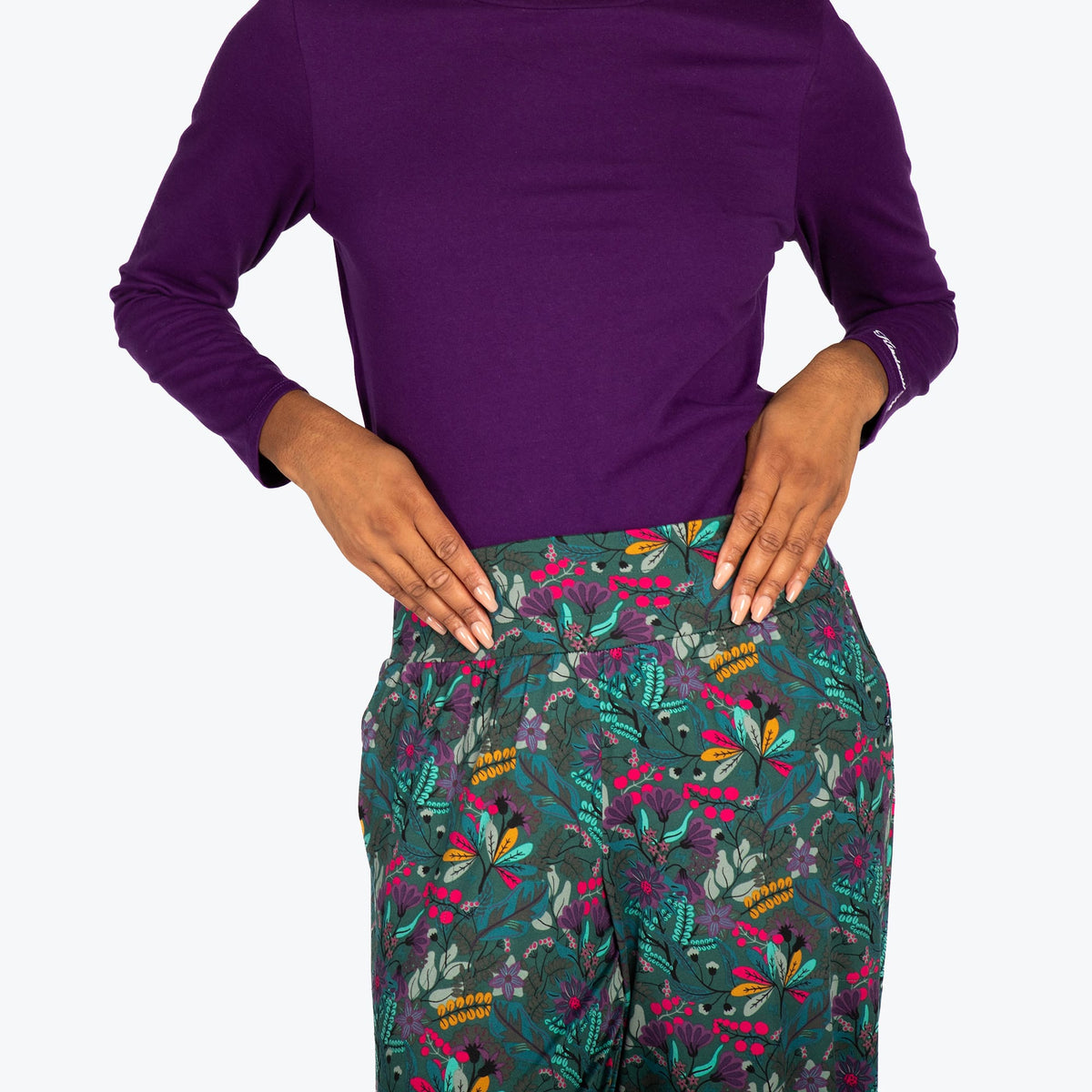 Dory Wide Leg Pants - EVERMORE FLORA GREEN - DoryBottom_EvermoreFloralGreen_07