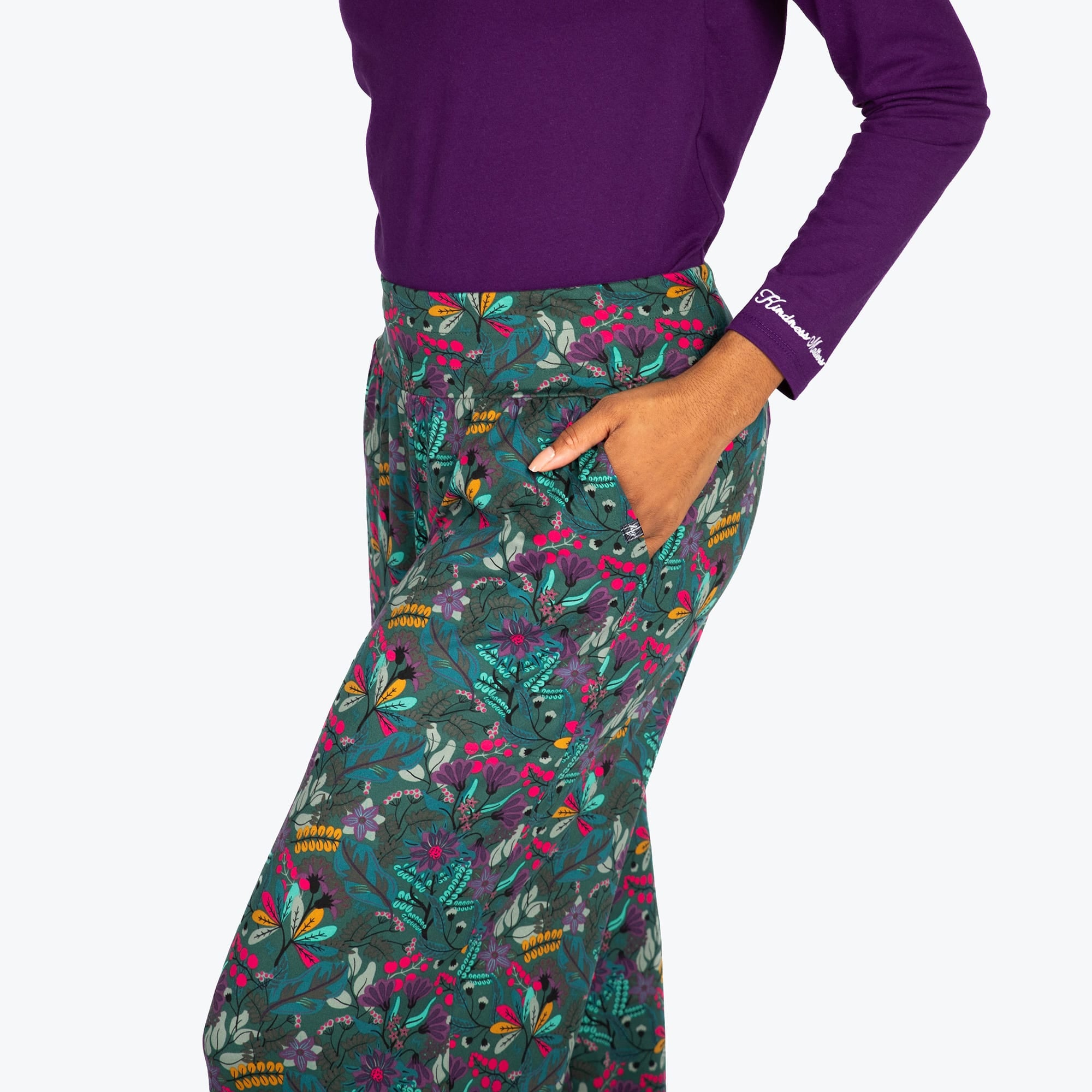 Dory Wide Leg Pants - EVERMORE FLORA GREEN - DoryBottom_EvermoreFloralGreen_08