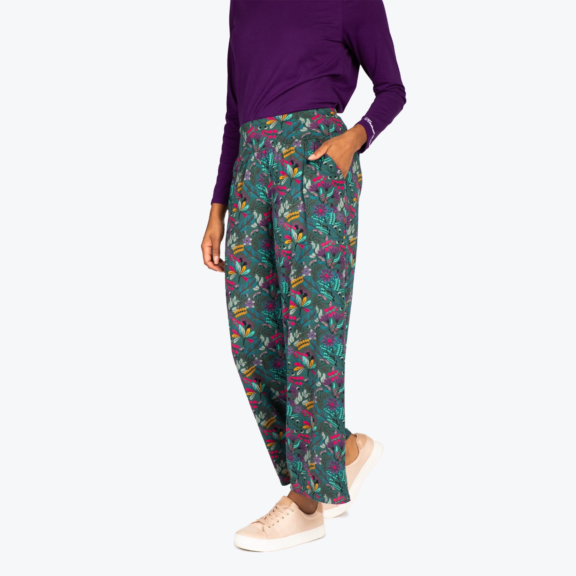 Dory Wide Leg Pants - EVERMORE FLORA GREEN - DoryBottom_EvermoreFloralGreen_09