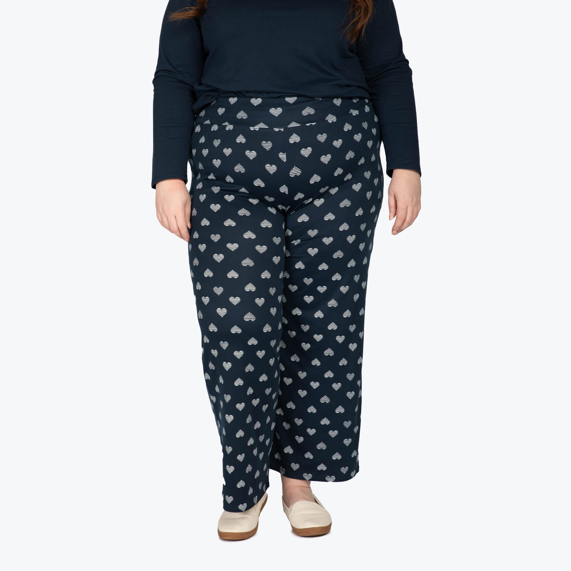 Dory Wide Leg Pants - HEARTS NAVY - DoryBottom_HeartsNavy_01