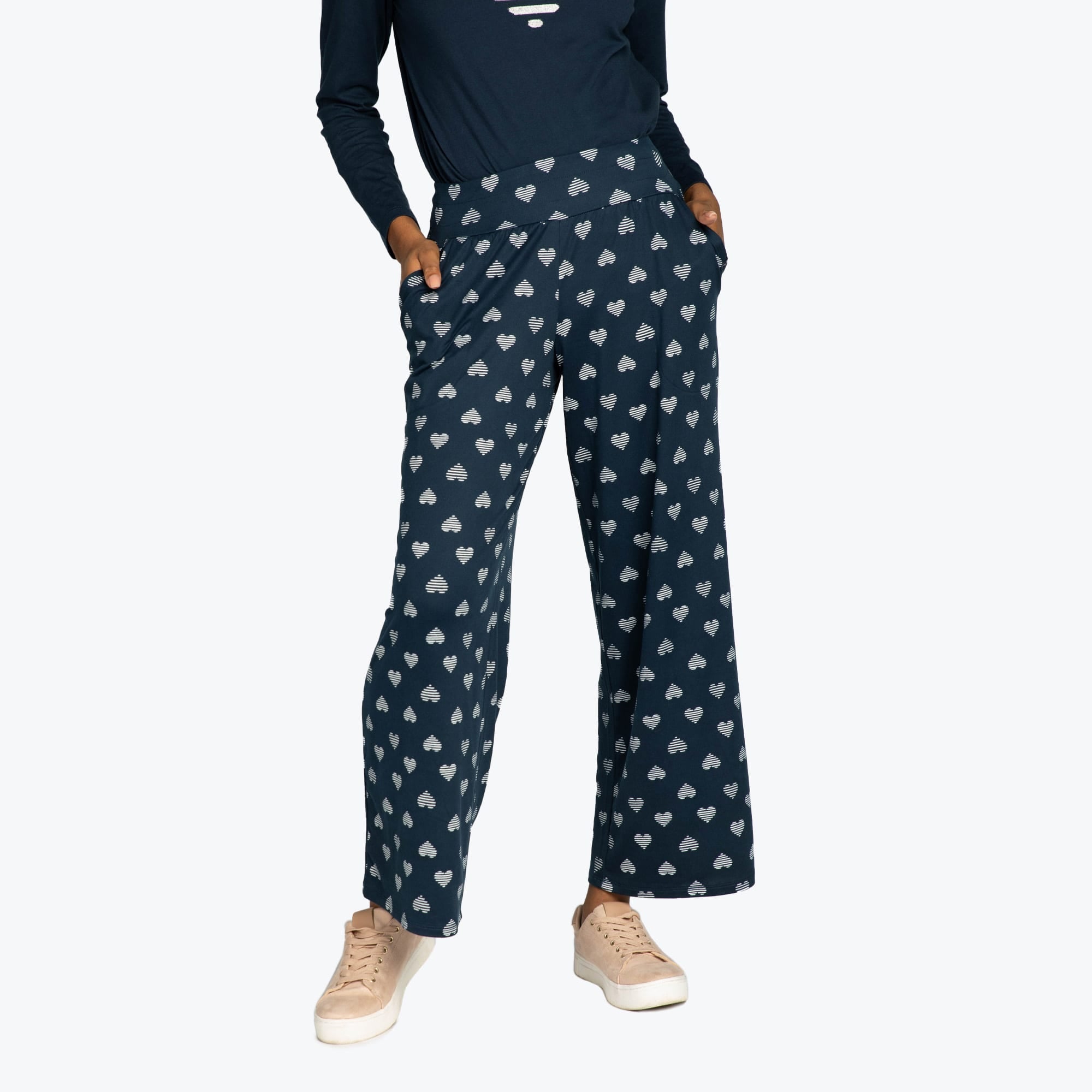 Dory Wide Leg Pants - HEARTS NAVY - DoryBottom_HeartsNavy_06