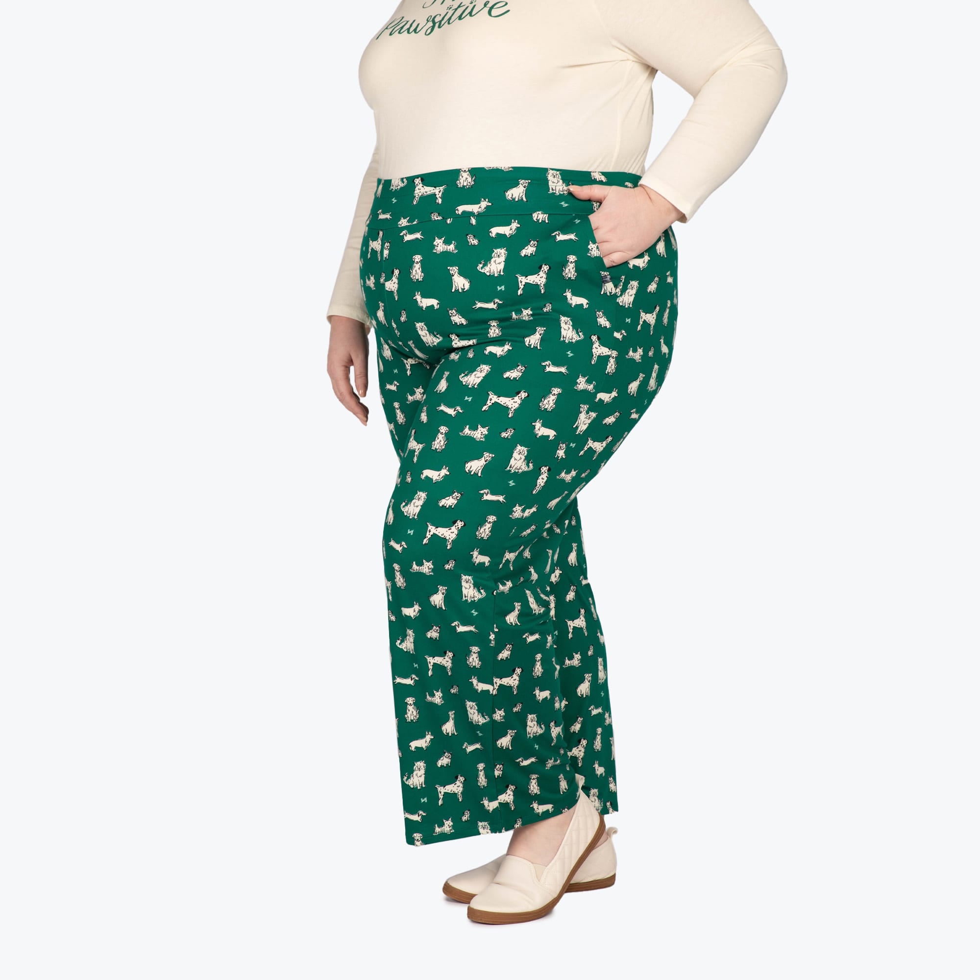 Dory Wide Leg Pants - WOOF GREEN - DoryBottom_WoofGreen_01