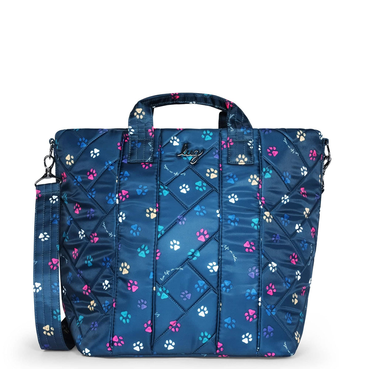 Dory XL Convertible Tote Bag - - DoryXL_Paws_Navy_01