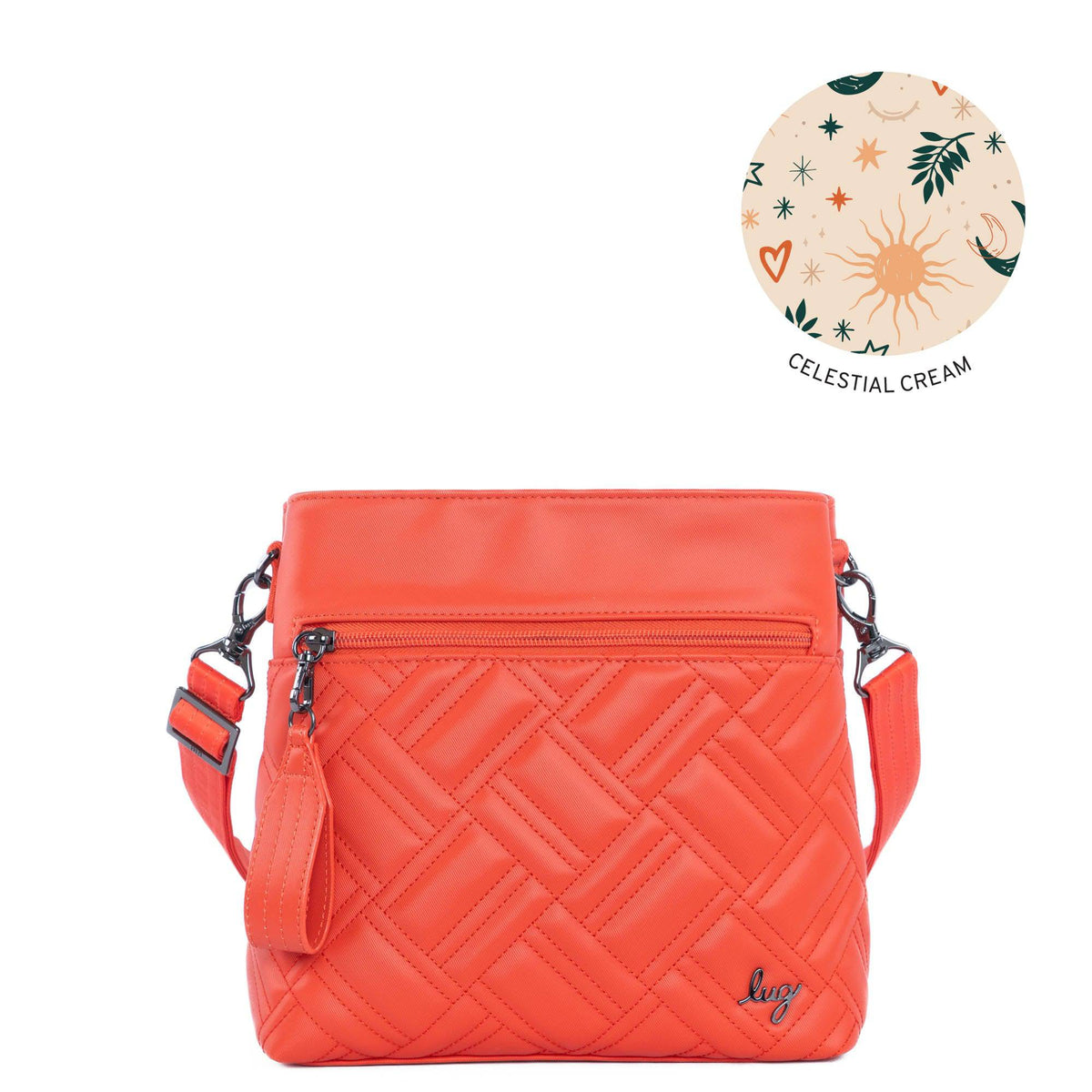 Double Dip Satin Luxe VL Crossbody Bag - PAPAYA - Double-Dip_Papaya