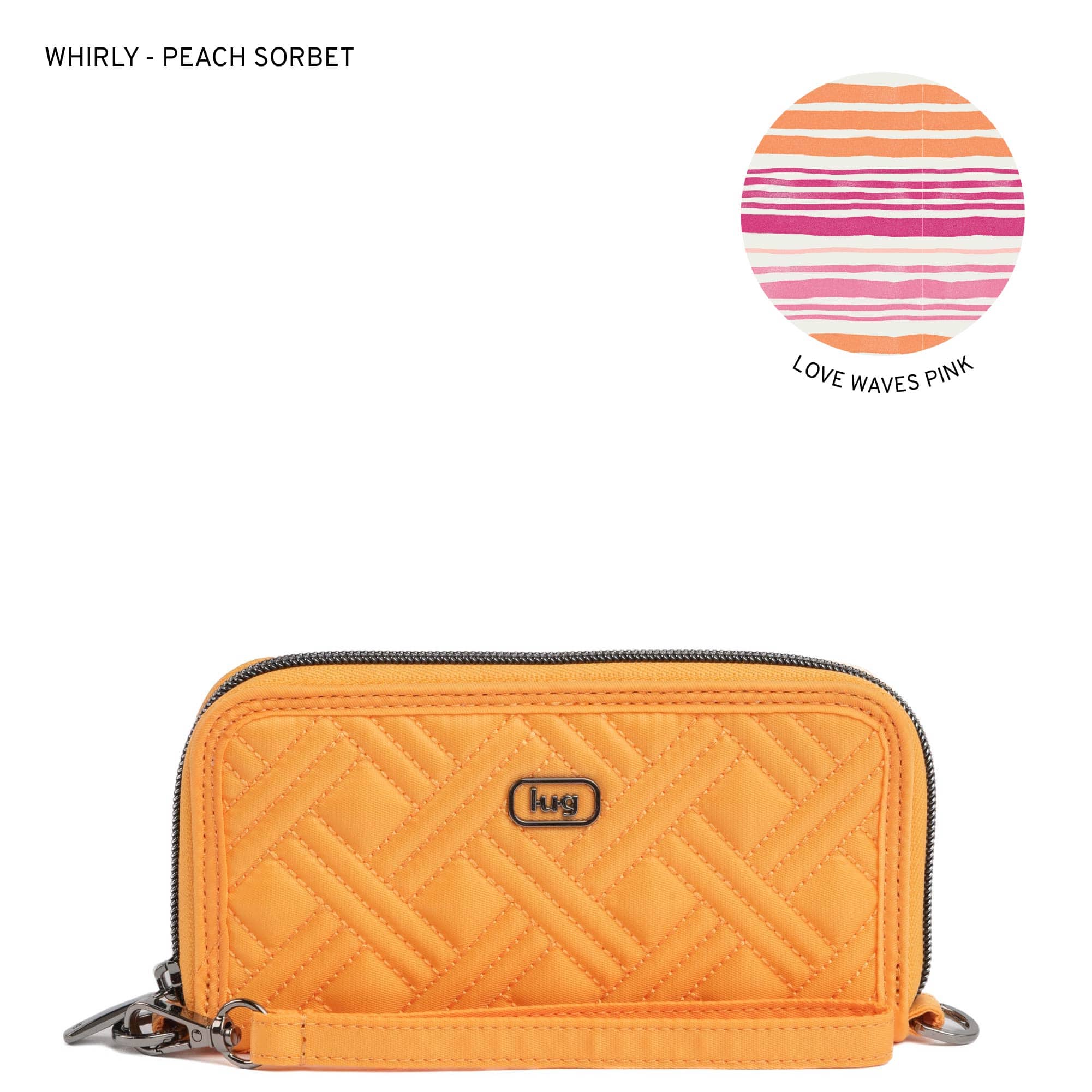 Whirly RFID Wristlet Wallet - PEACH SORBET - DoubleBack_PeachSorbet_1_LL