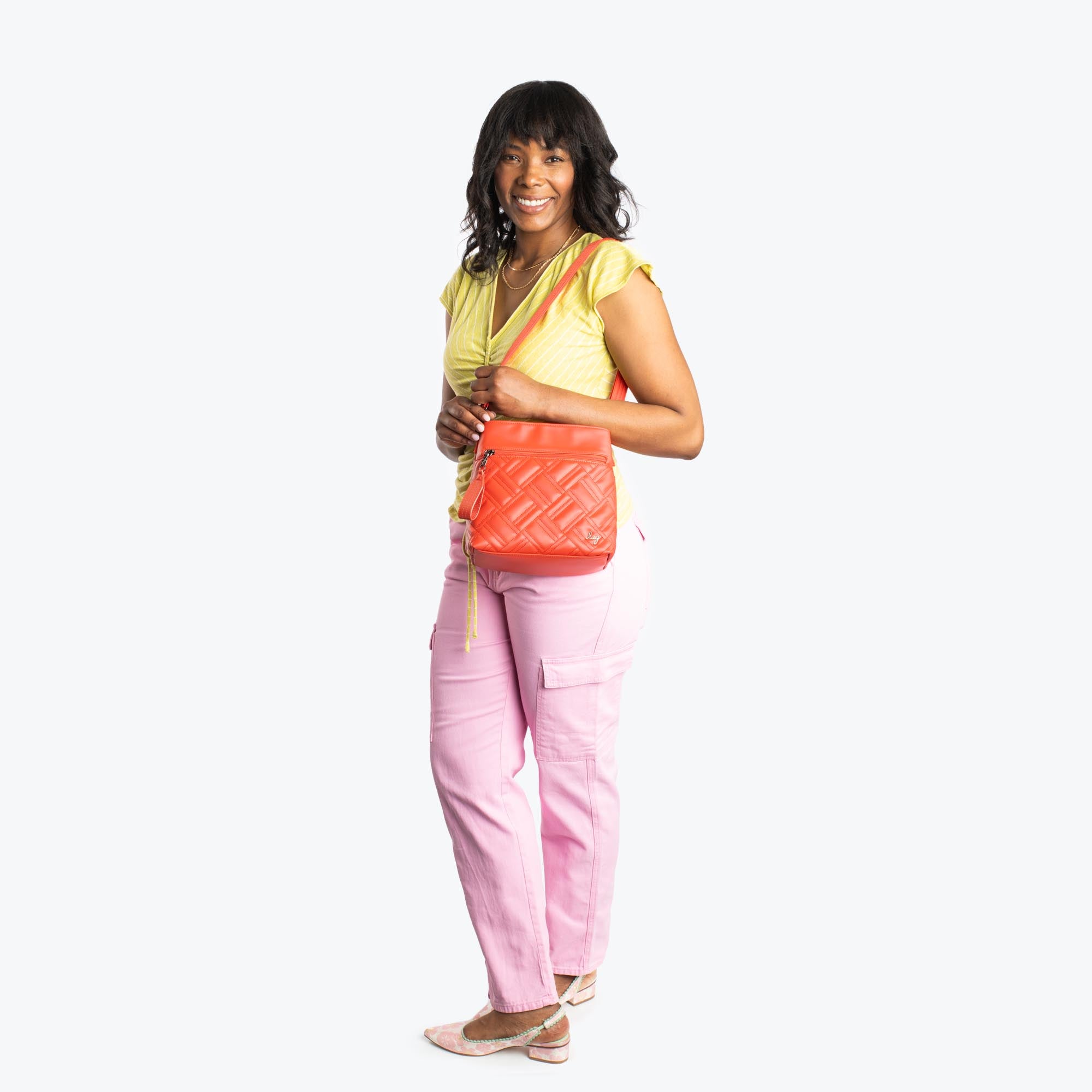 Double Dip Satin Luxe VL Crossbody Bag - - DoubleDip_SatinLuxe_BagProportions_01
