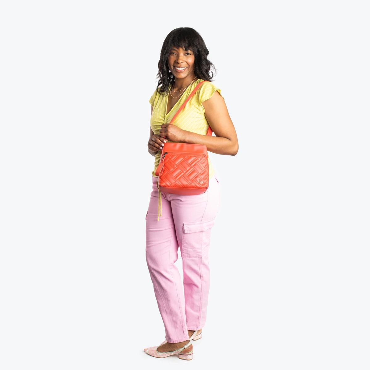 Double Dip Satin Luxe VL Crossbody Bag - - DoubleDip_SatinLuxe_BagProportions_01