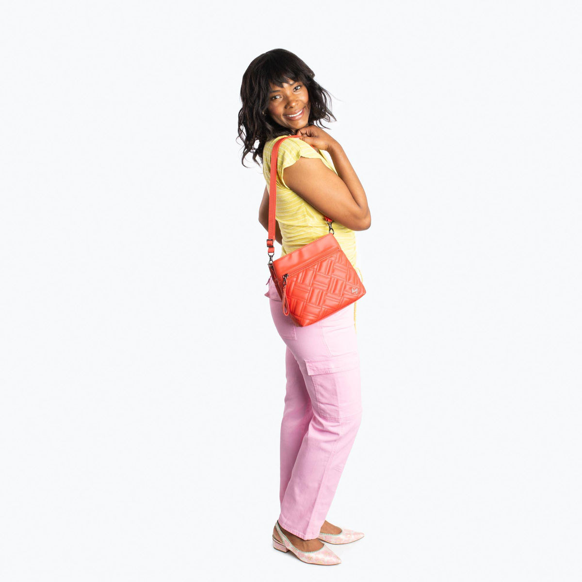 Double Dip Satin Luxe VL Crossbody Bag - - DoubleDip_SatinLuxe_BagProportions_02