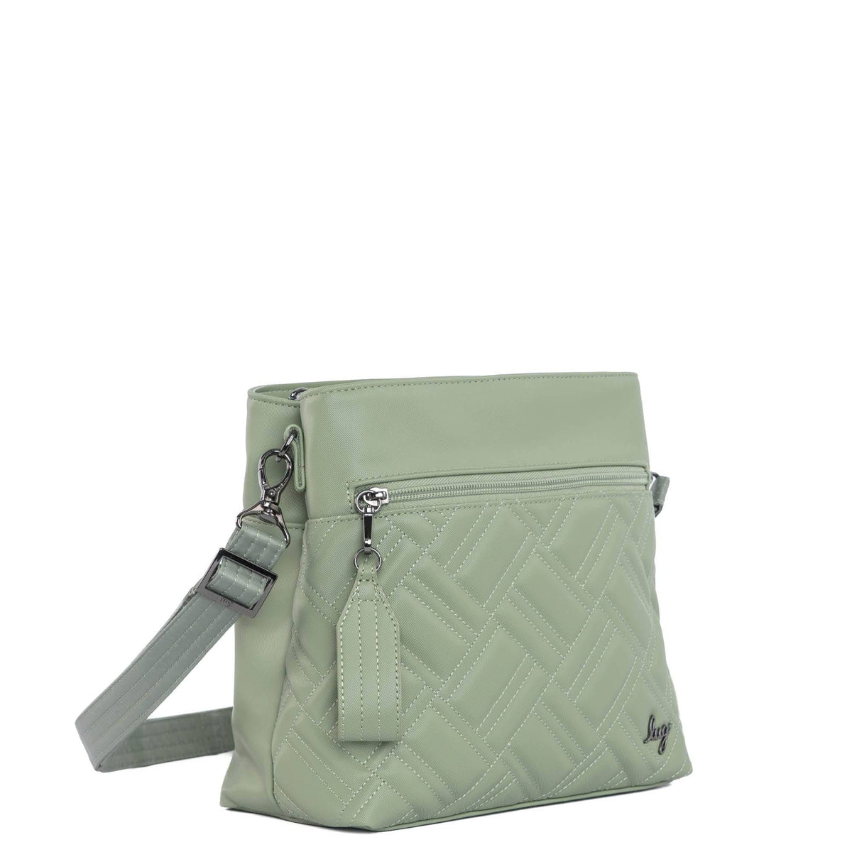 Double Dip Satin Luxe VL Crossbody Bag - SAGE GREEN - DoubleDip_SatinLuxe_SageGreen_02