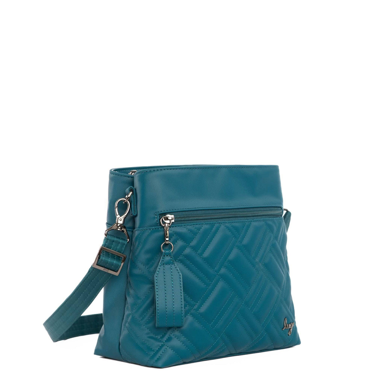 Double Dip Satin Luxe VL Crossbody Bag - TEAL - DoubleDip_SatinLuxe_Teal_02