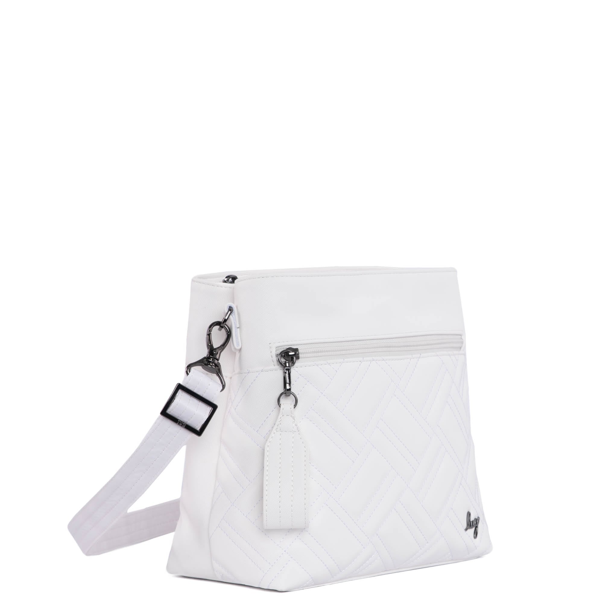 Double Dip Satin Luxe VL Crossbody Bag - WHITE - DoubleDip_SatinLuxe_White_02