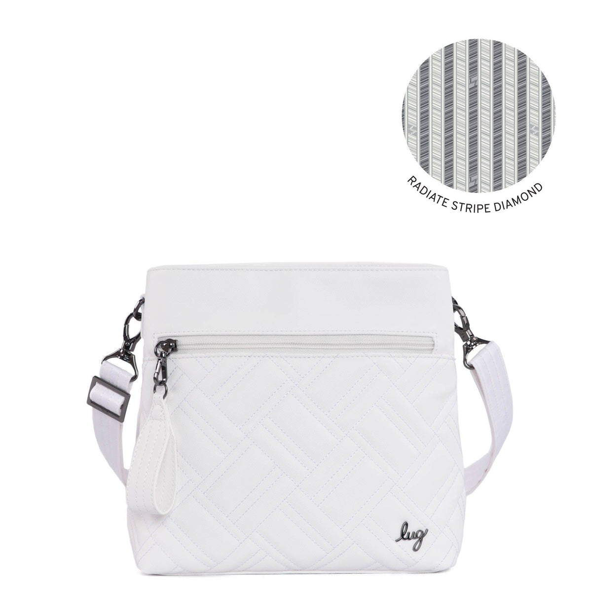 Double Dip Satin Luxe VL Crossbody Bag - WHITE - DoubleDip_White