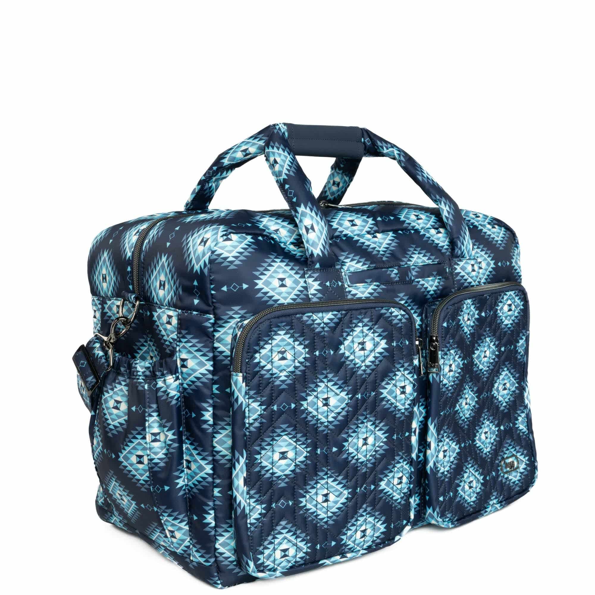 Guild Collection Classic Drifter Duffel - CRYSTAL HONEYCOMB BLUE - DrifterMD_CrystalHoneycombBlue_02